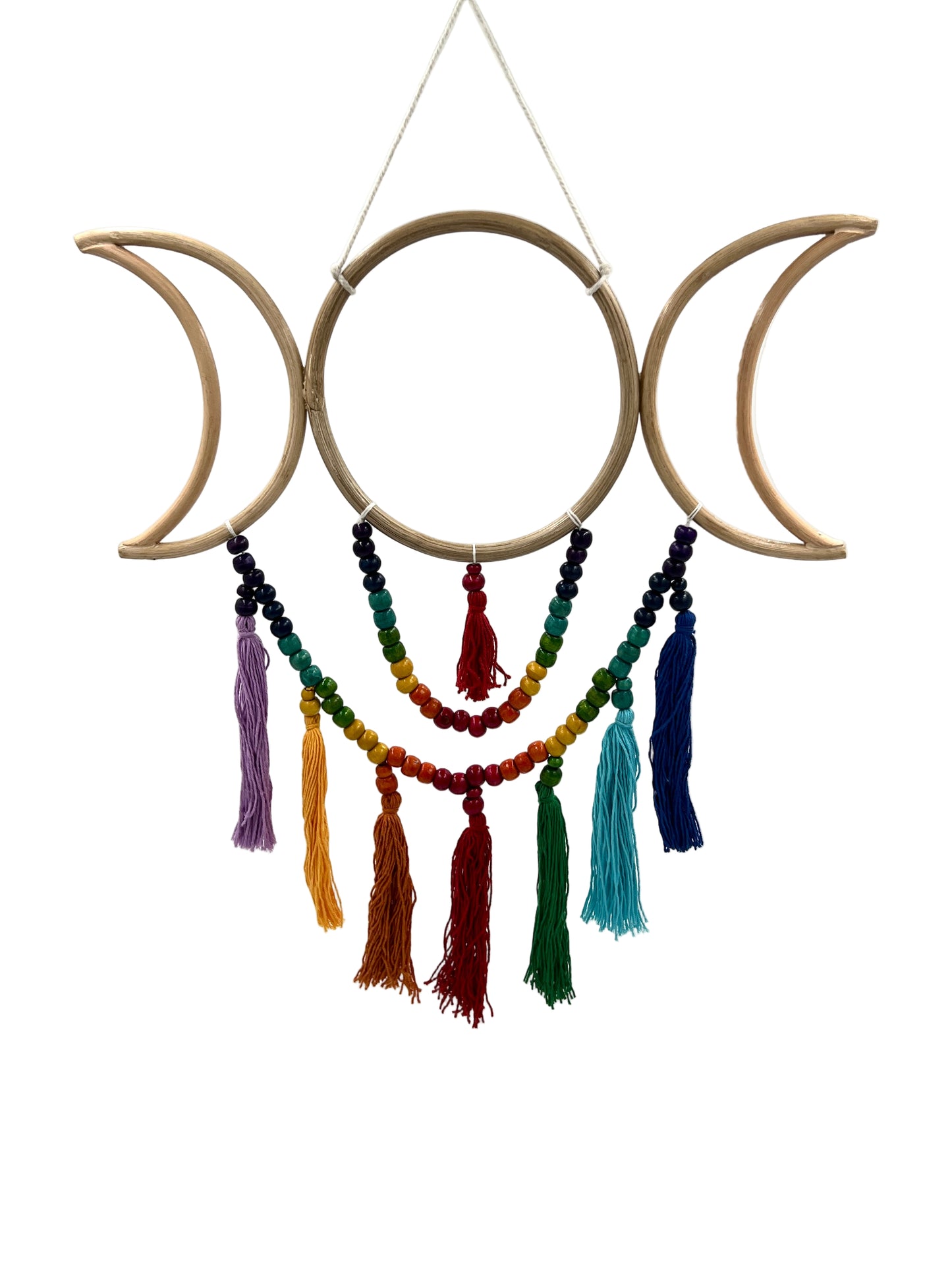 Rainbow Triple Moon Goddess Dream Catcher
