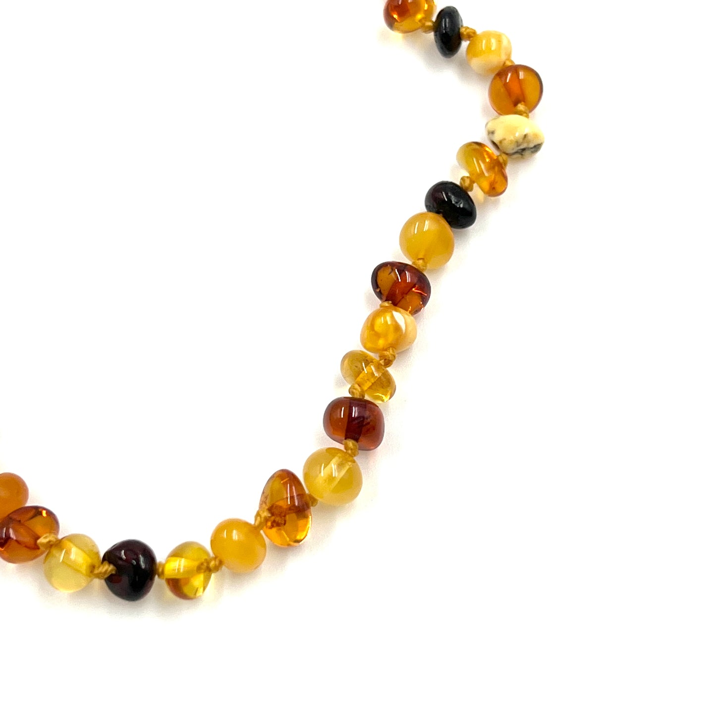 Hand Knotted Amber Baby Teething Necklaces Multi Chips