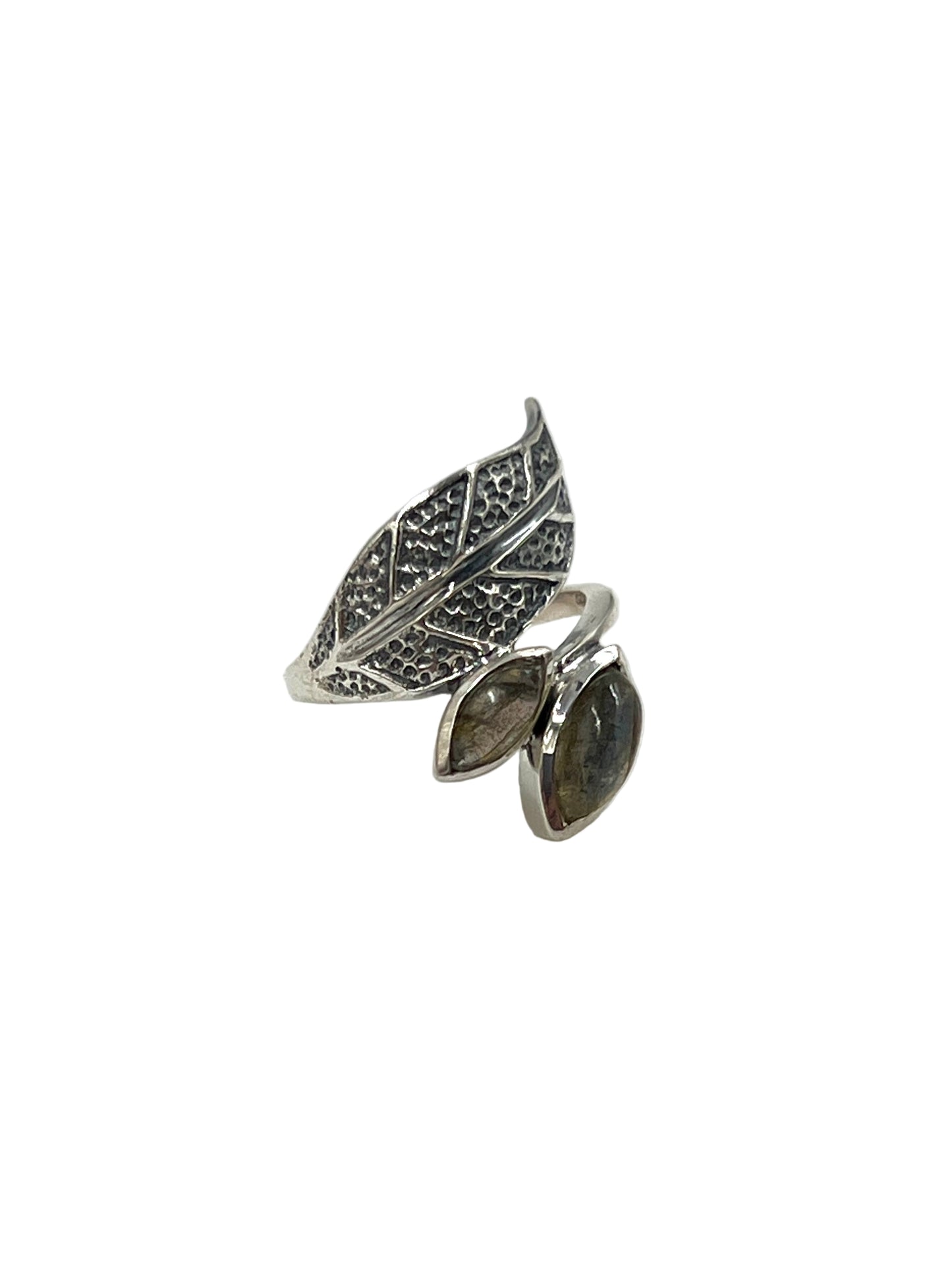 Marquise Leaf Labradorite Ring