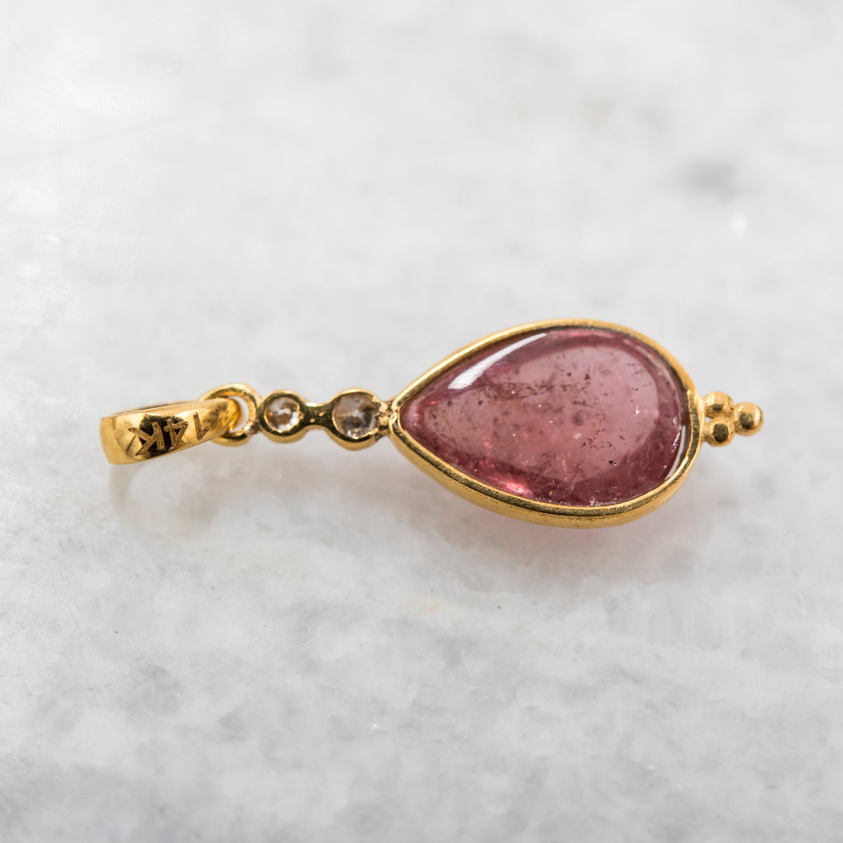 14 Karat Gold | Pink Tourmaline & Diamond Pendant Collection