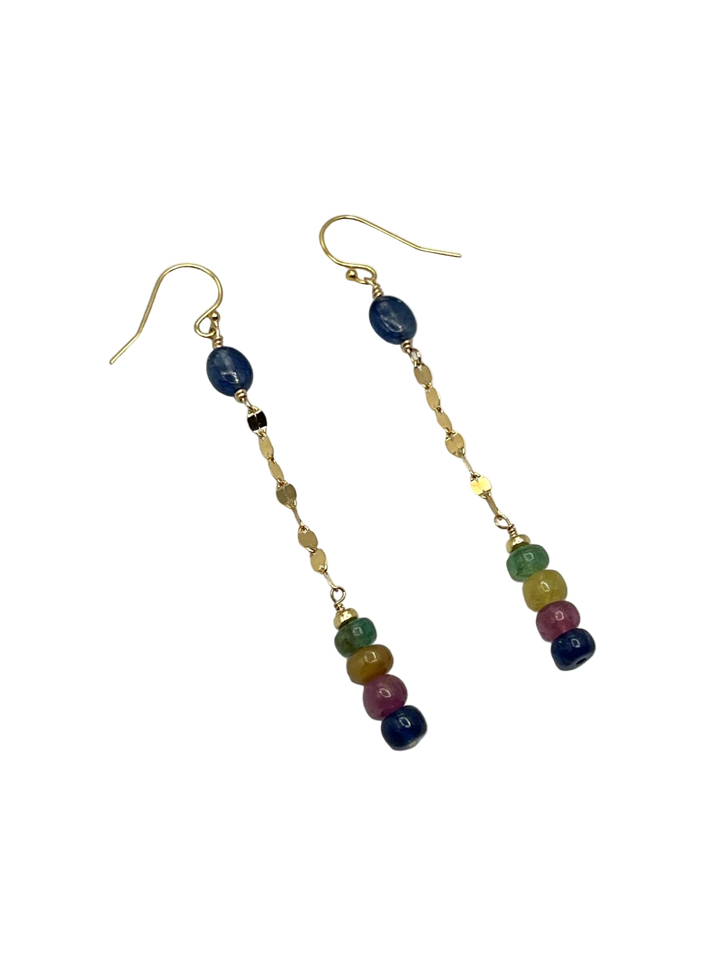 Multi Sapphire Gold Filled Earrings