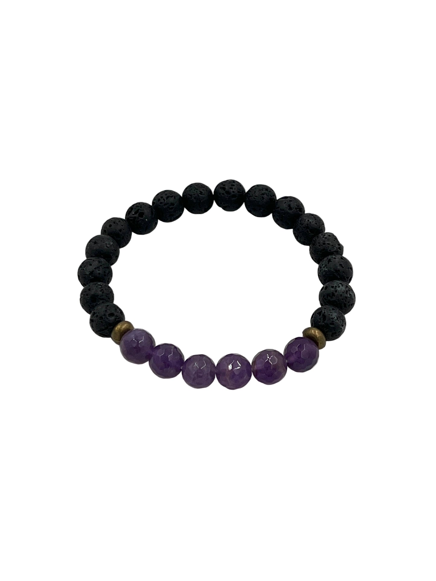 Amethyst & Lava Stone Stretchy Bracelets