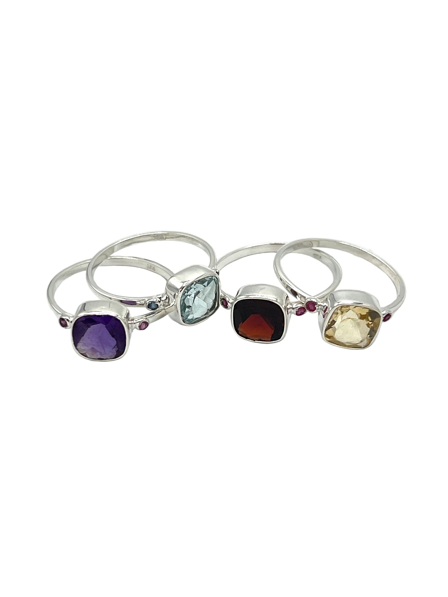 Faceted Square Gemstone Ring