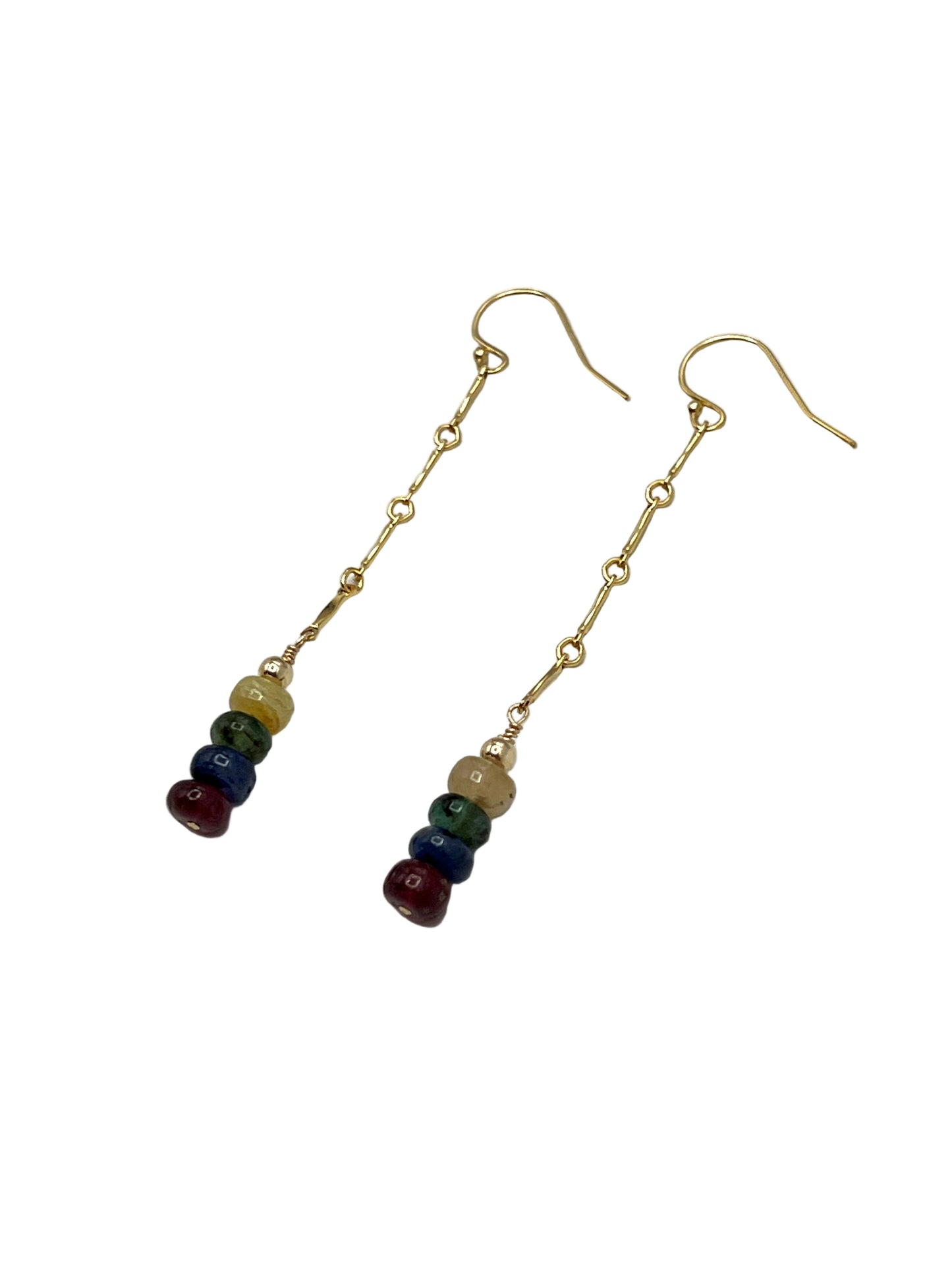 Multi Sapphire Gold Filled Earrings