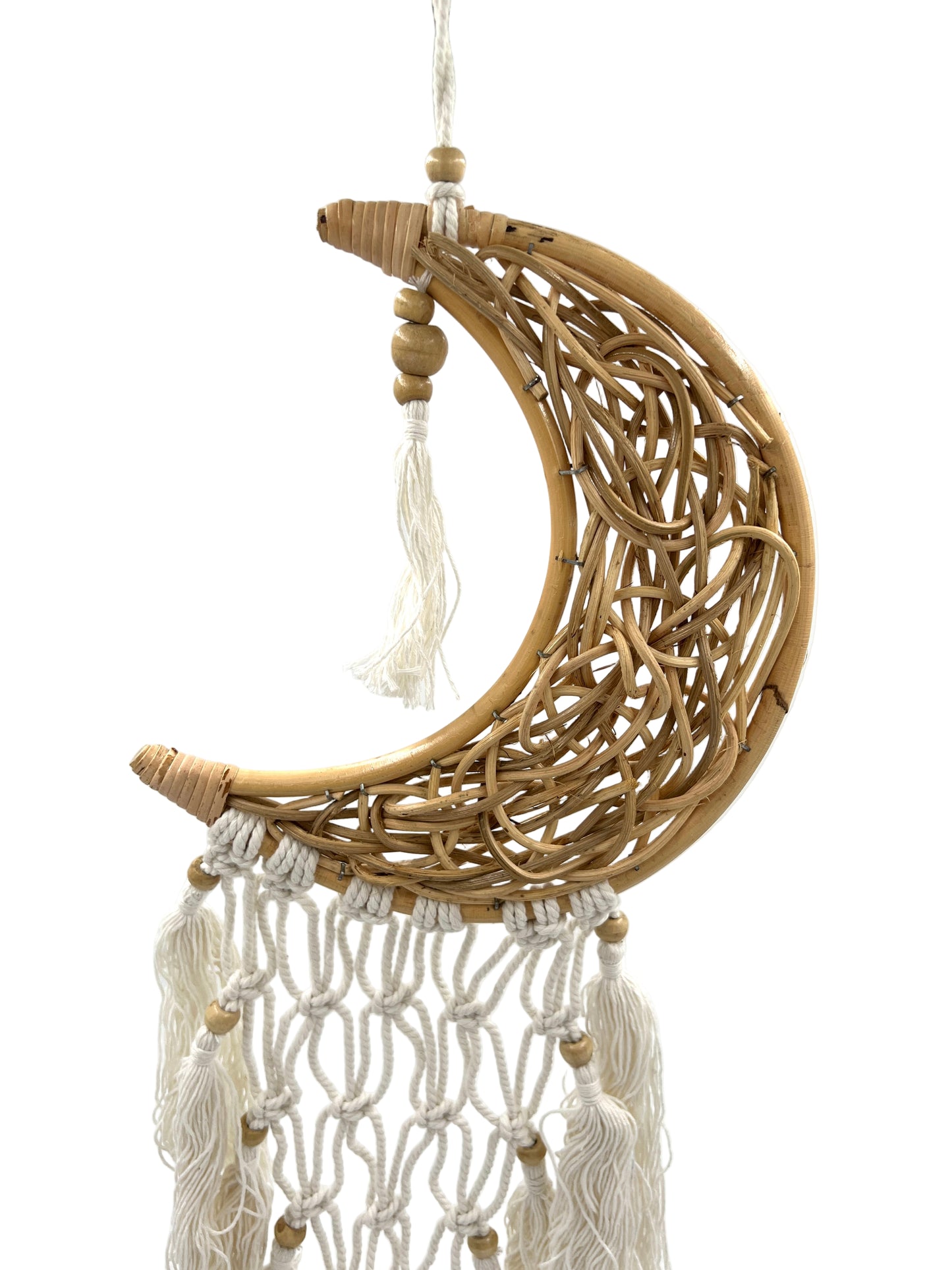 Woven Wood Moon Dream Catcher