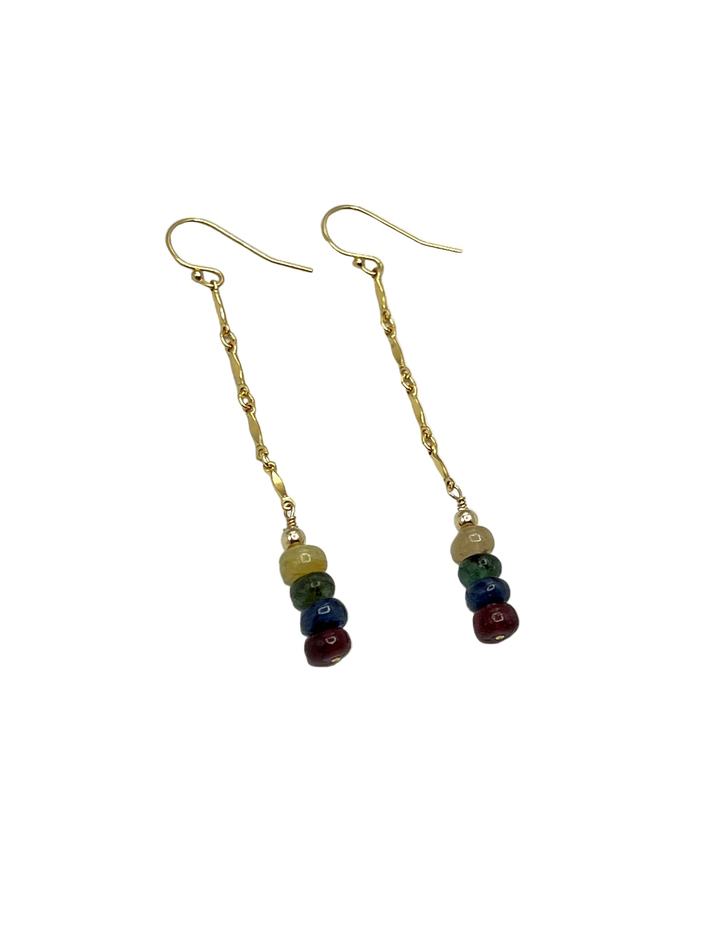 Multi Sapphire Gold Filled Earrings