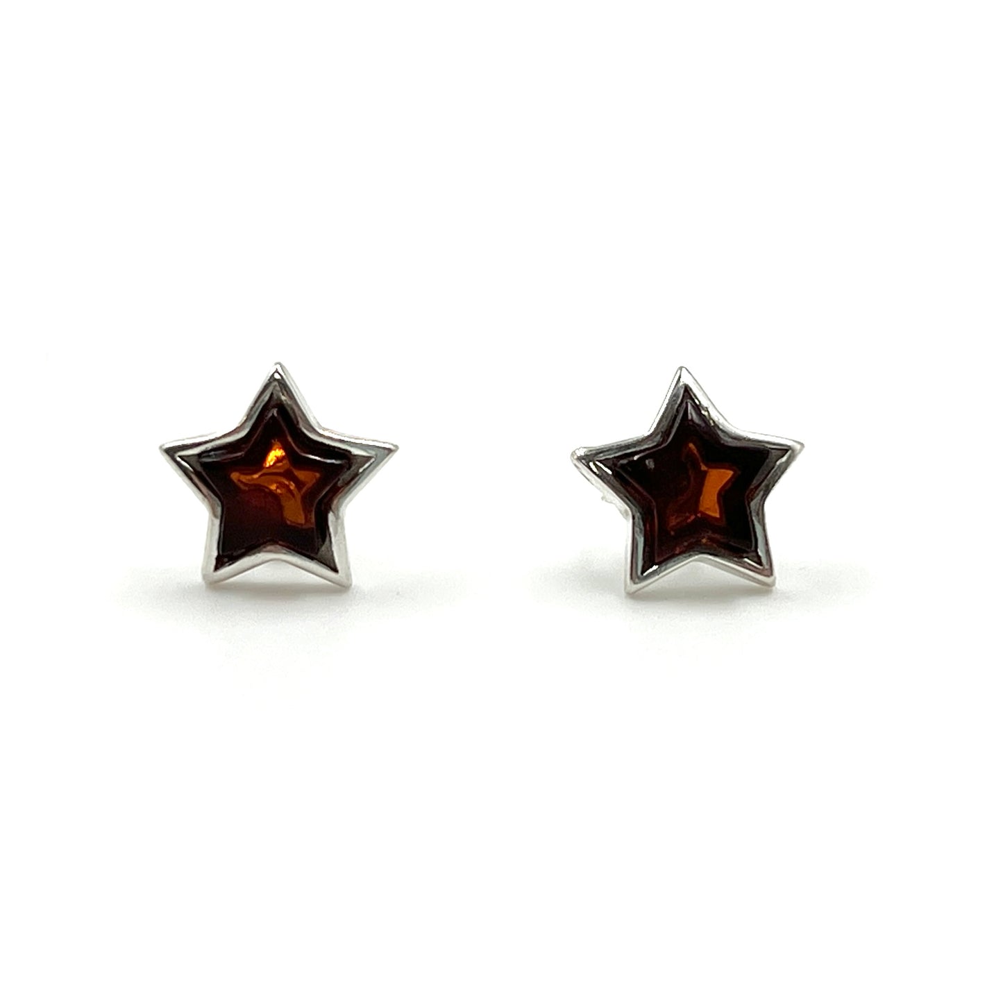 Amber Star Studs
