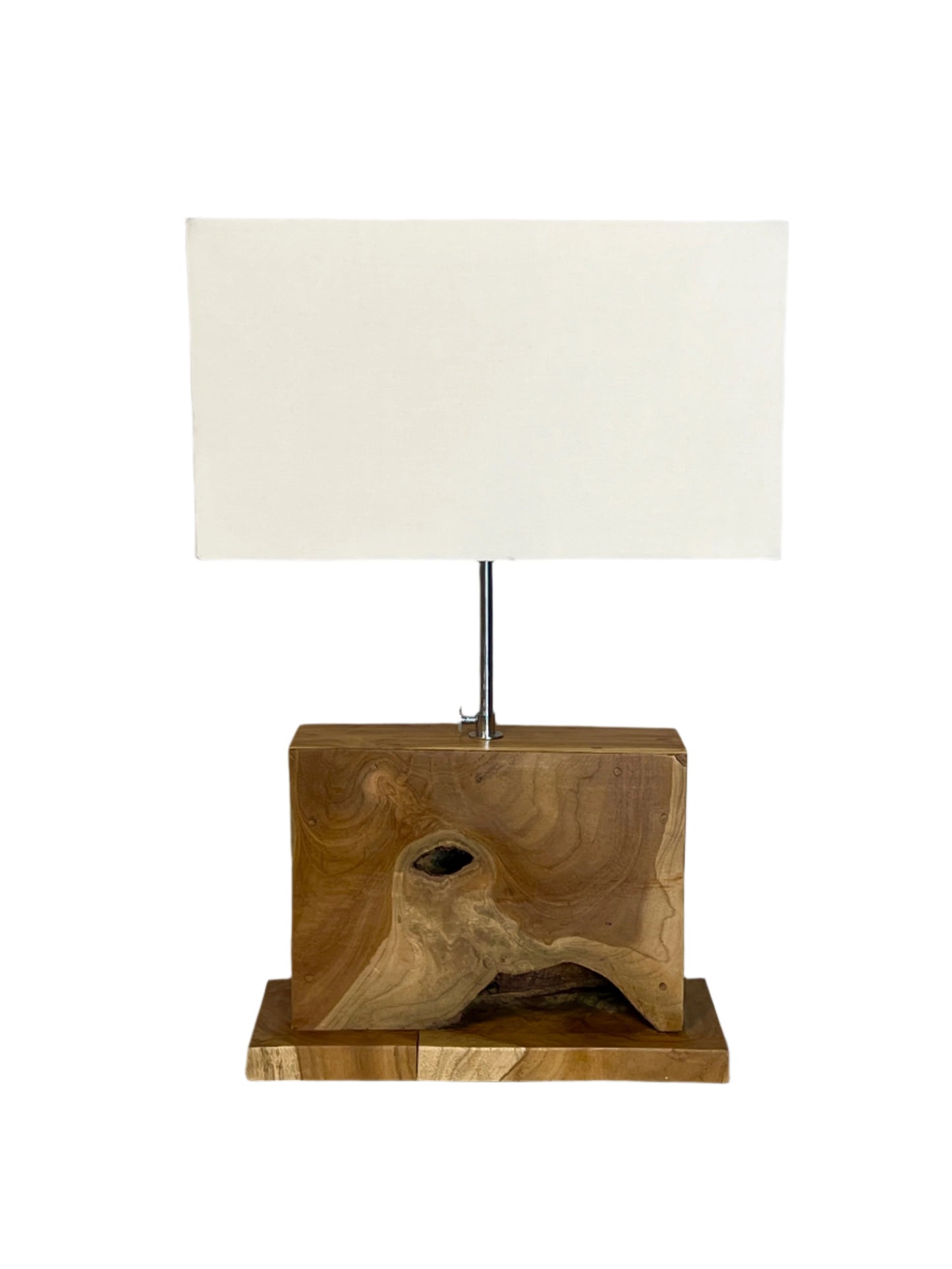 Teak Rectangle Table Lamp