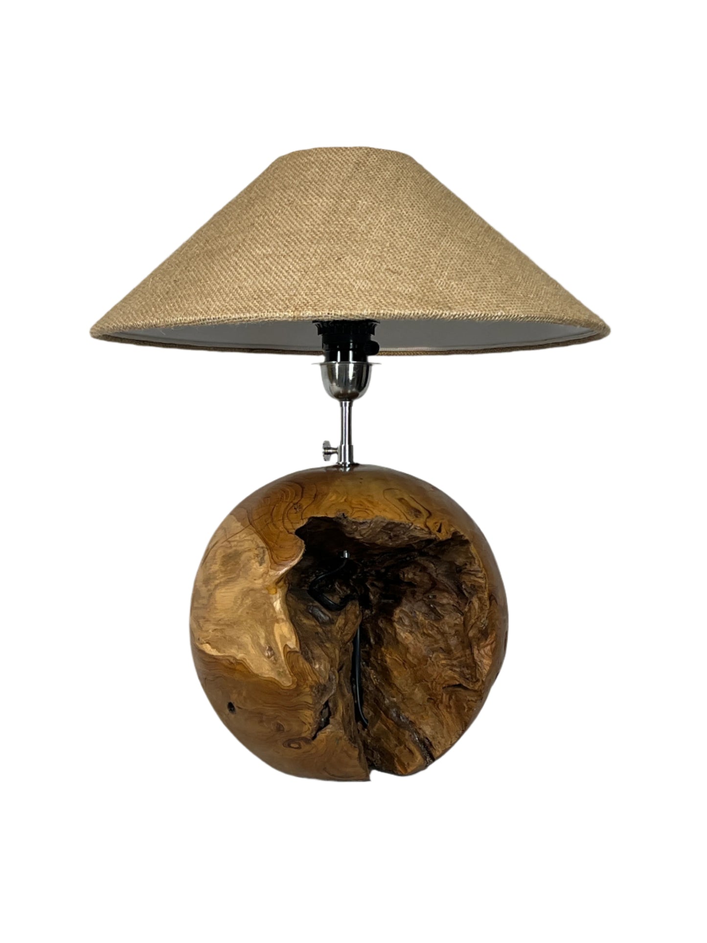 Teak Ball Table Lamp