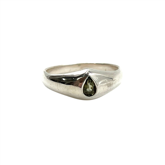 Sterling Silver Moldavite Ring