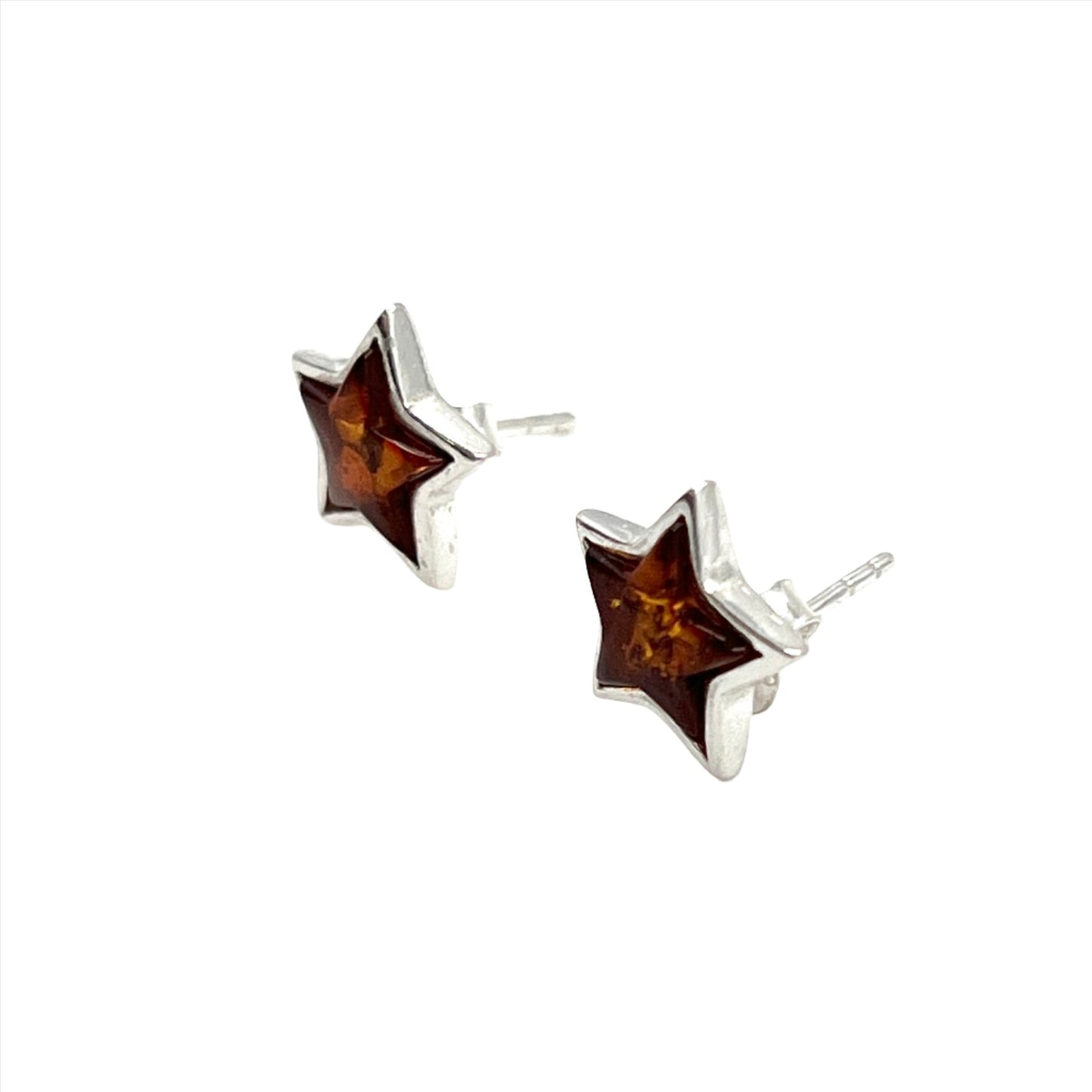 Amber Star Studs