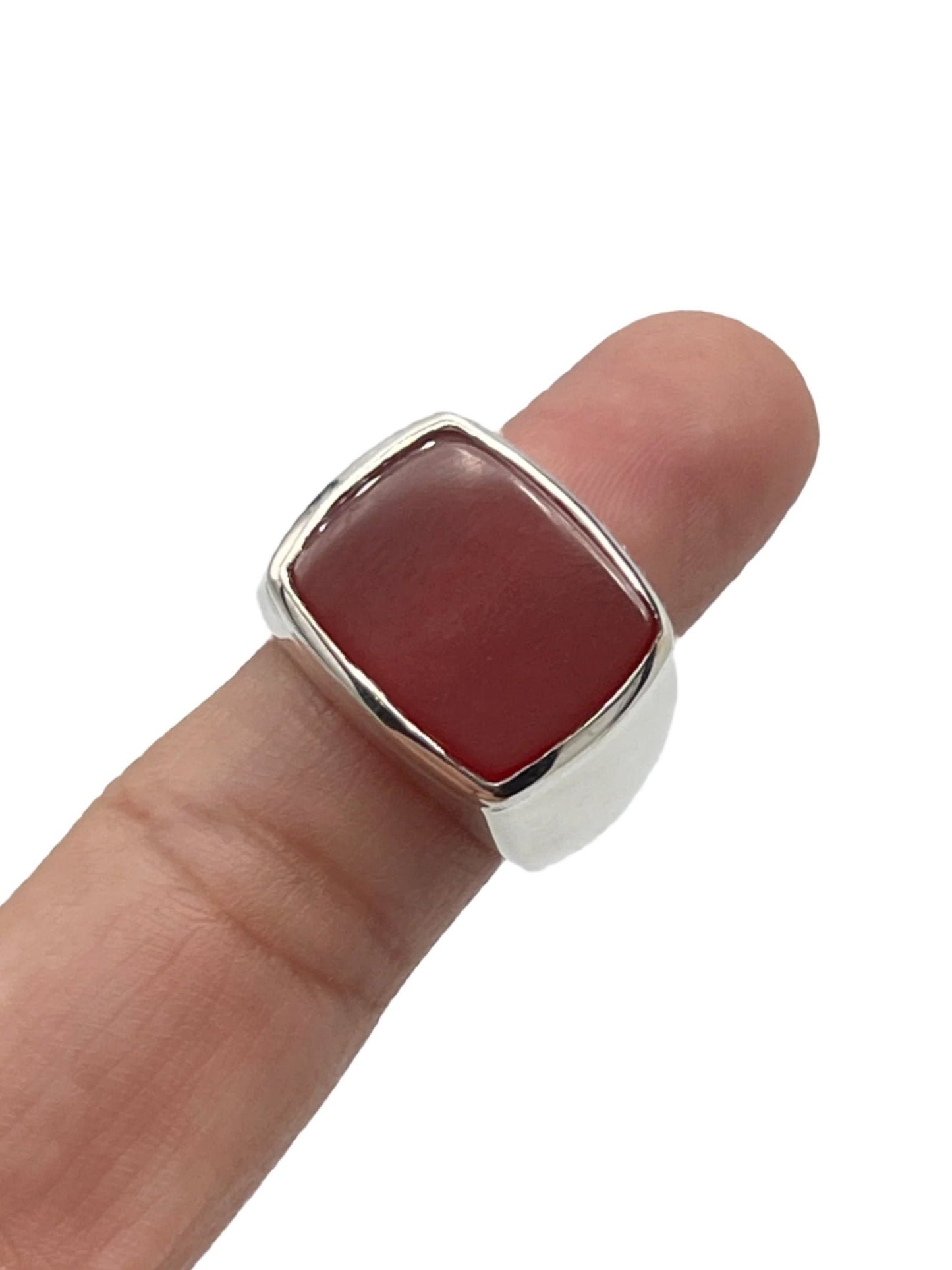 Sterling Silver Rectangle Gemstone Rings