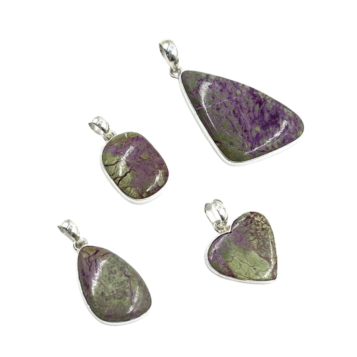 Sterling Silver Stichtite Freeforms Pendants