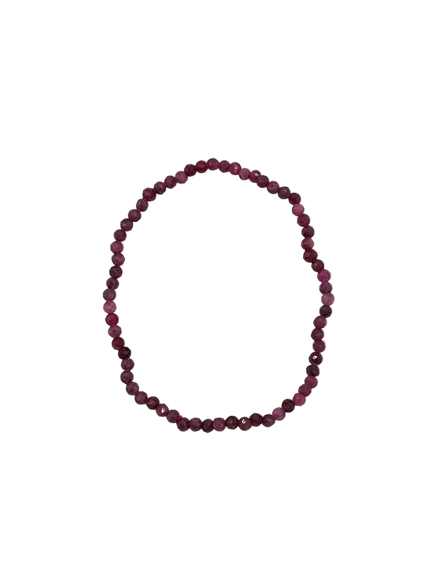 Faceted Ruby Stretchy Bracelets