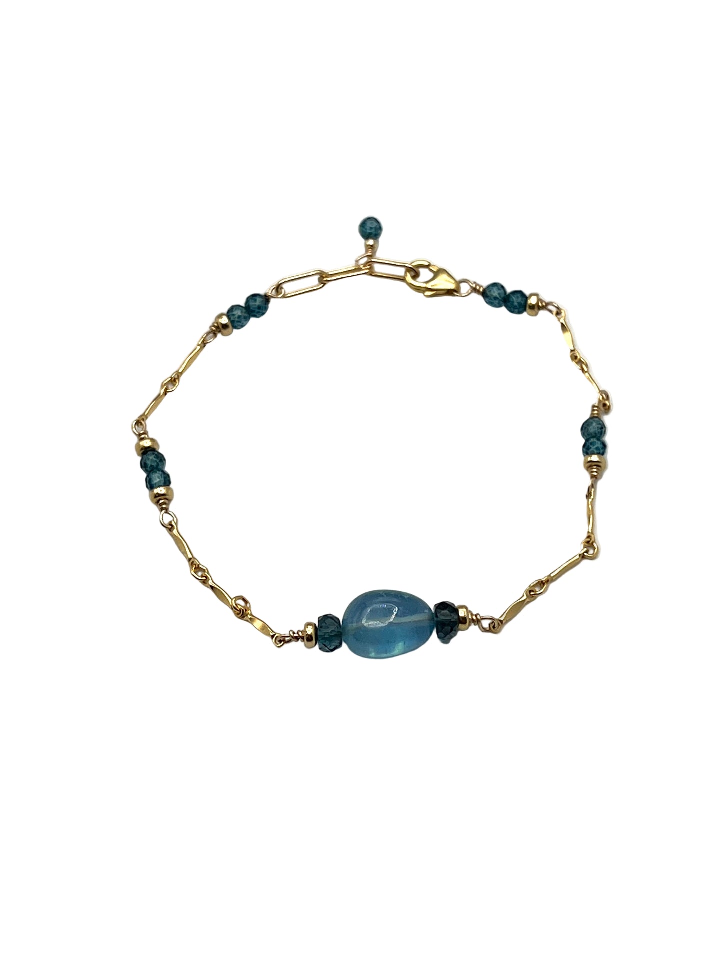 Blue Topaz & Aquamarine Gold Filled Bracelets