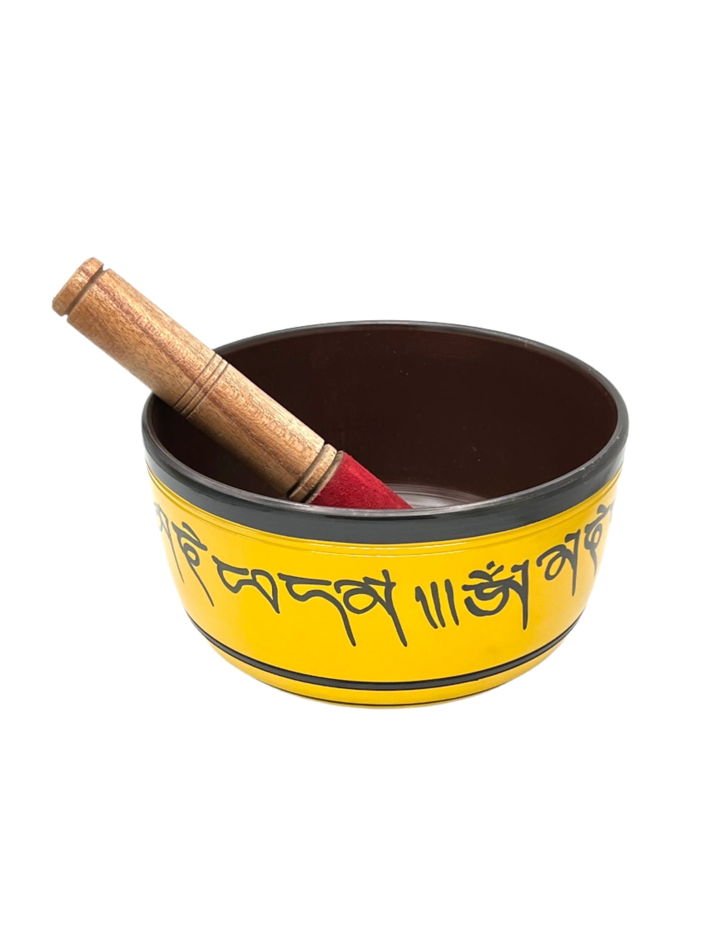 Yellow Om Mani Padme Hum Himalayan Singing Bowls