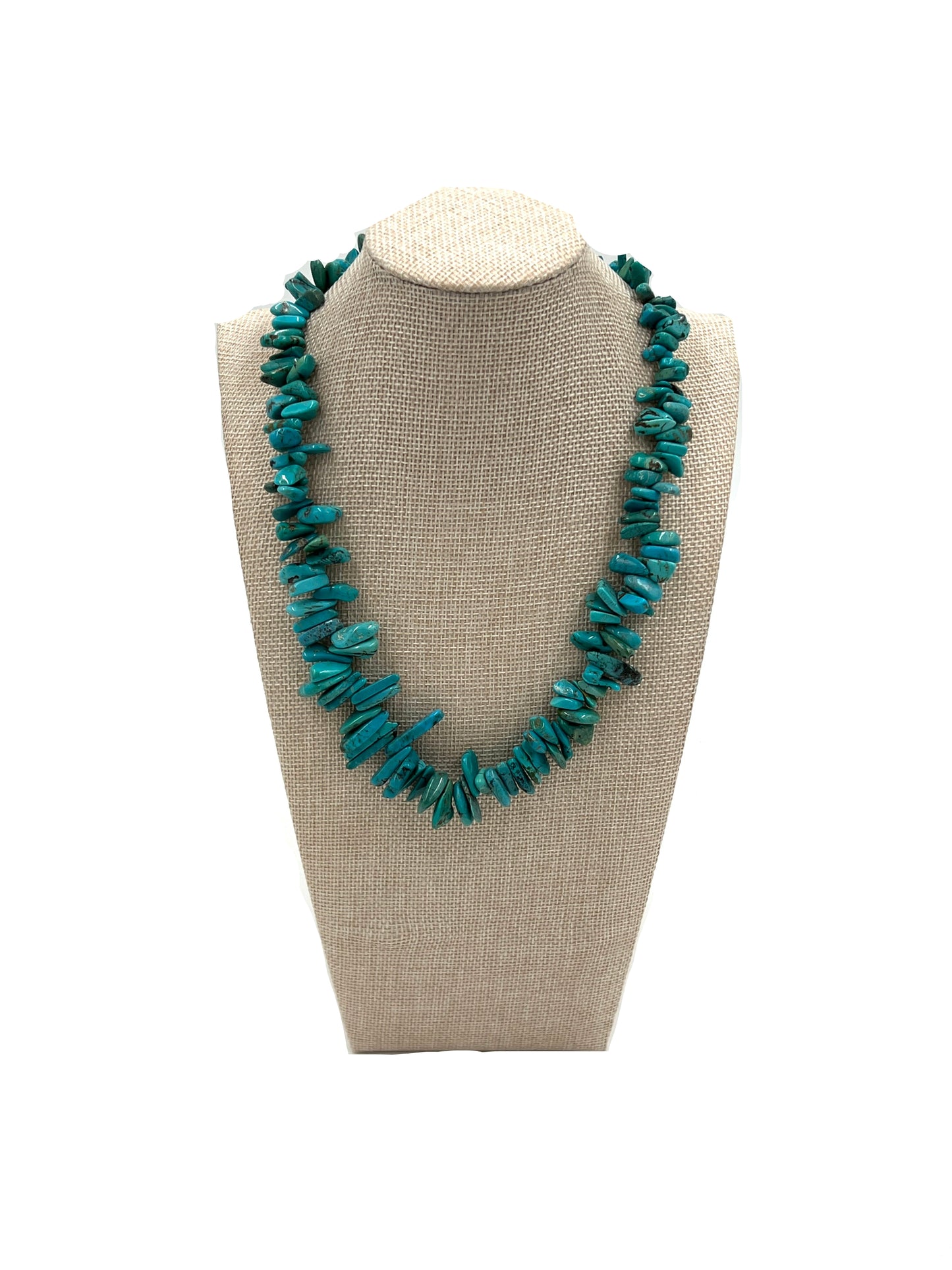 Silver Chip Turquoise Necklace