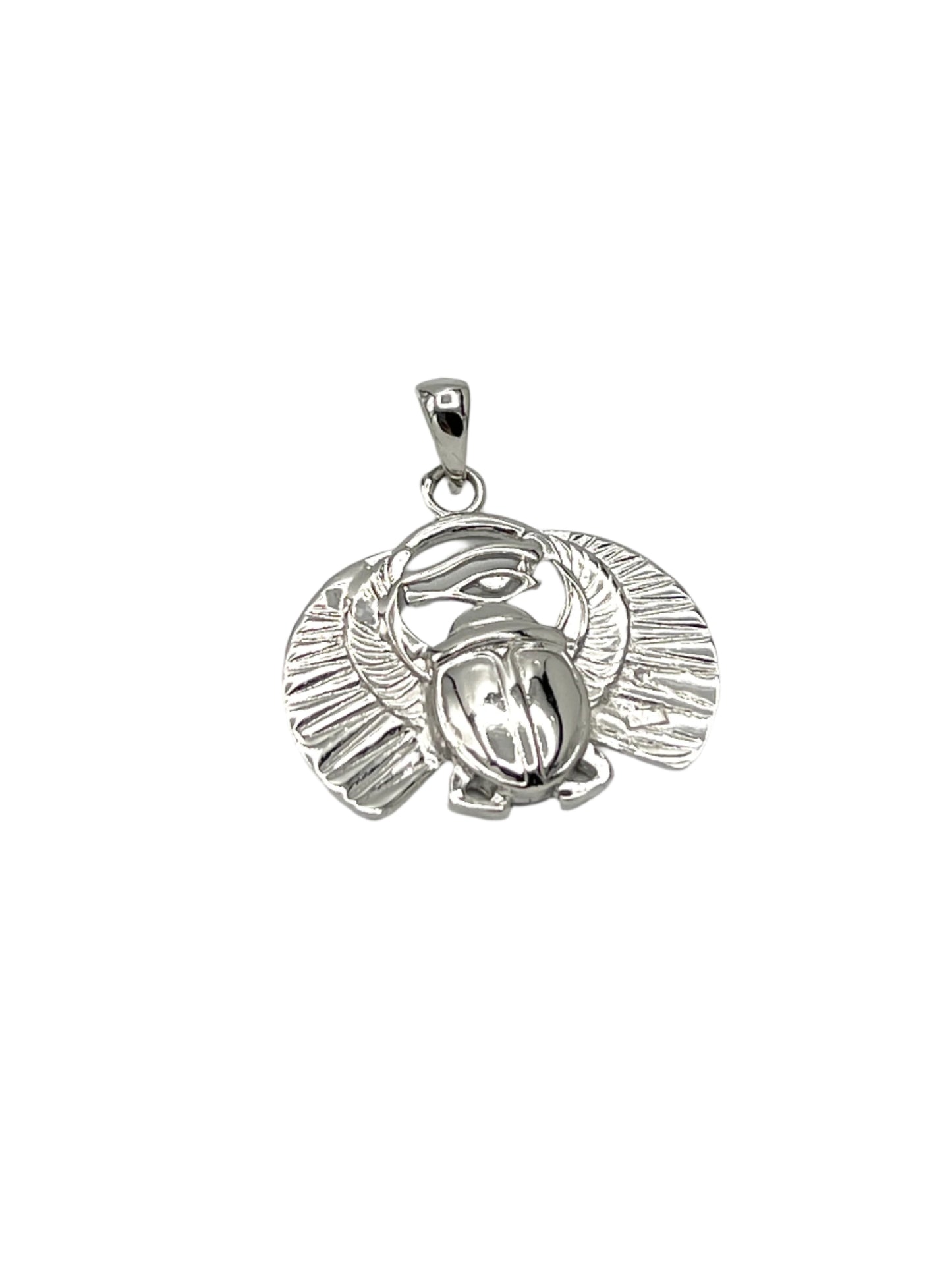 Silver Flying Scarab Pendants