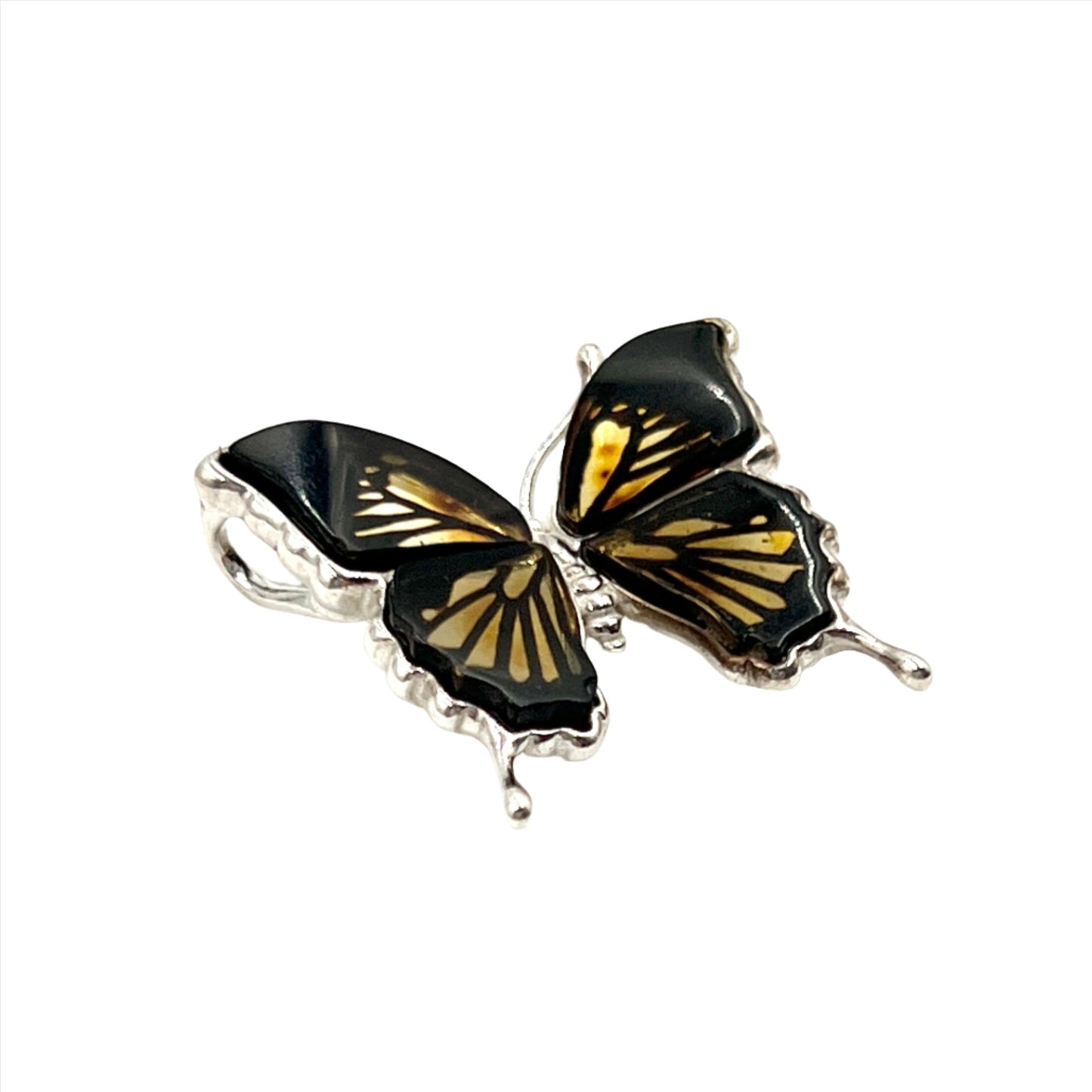 Amber Butterfly Pendants