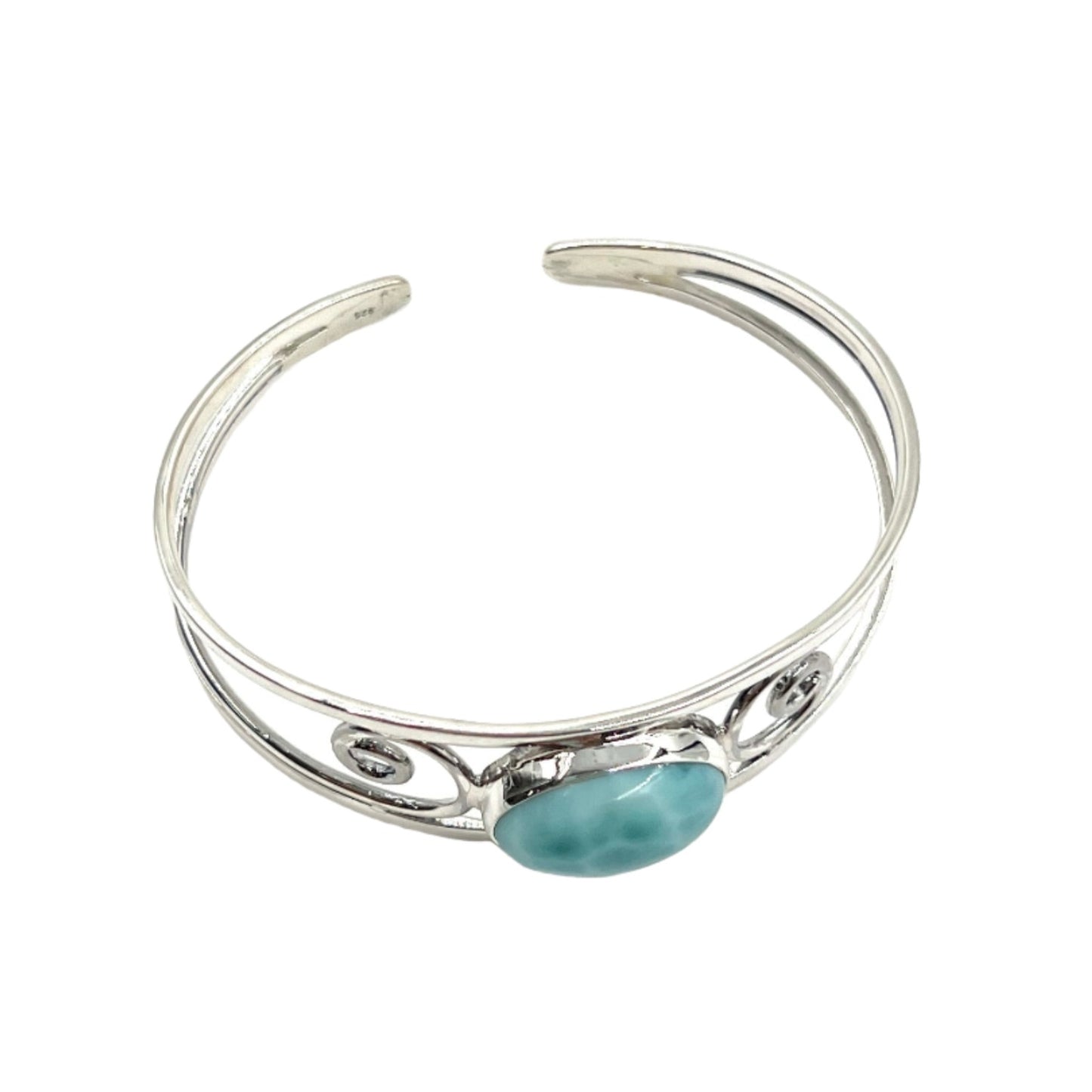 Sterling Silver Larimar Cuff