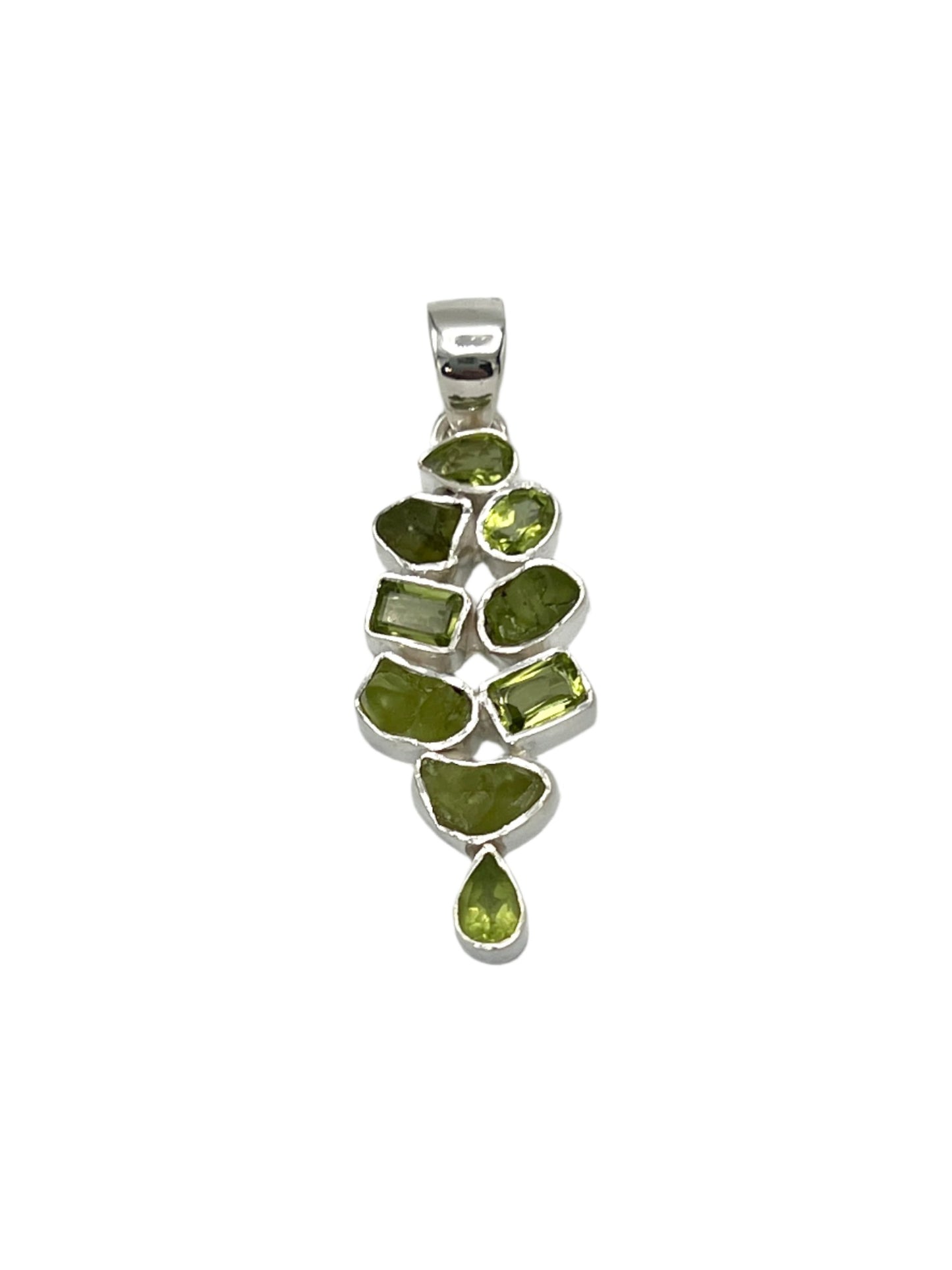 Sterling Silver Peridot Freeform Pendants
