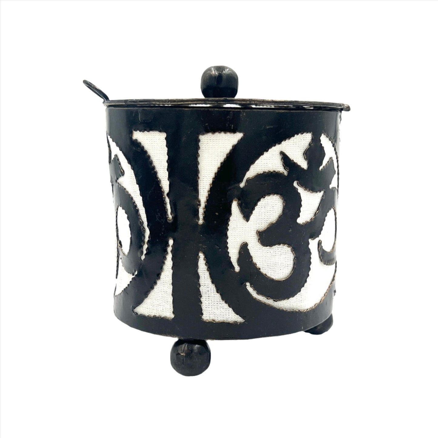 Handcut Om Iron Candle Holders w/ Lid