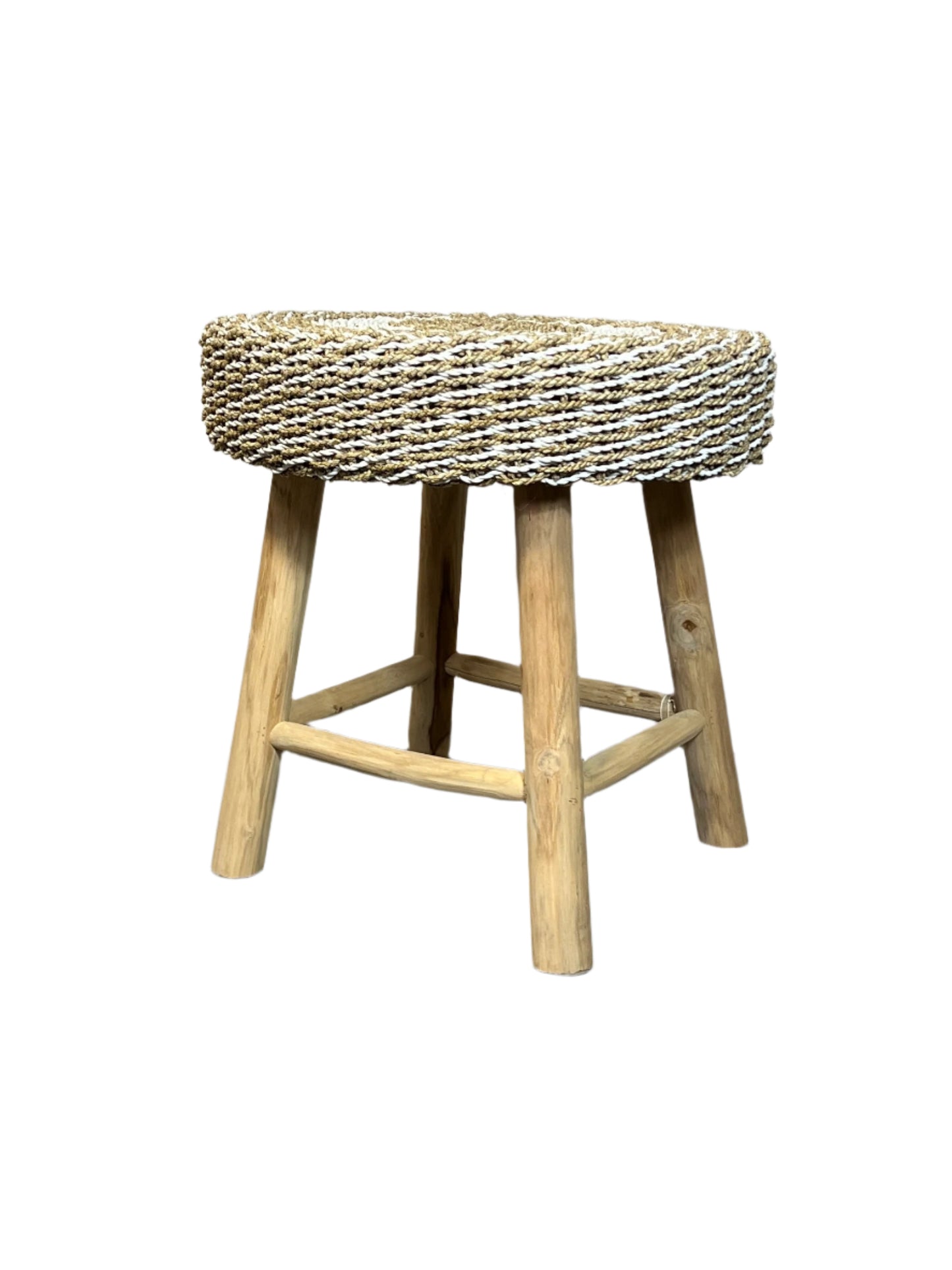 Teakwood & Rattan Table & Stool Sets
