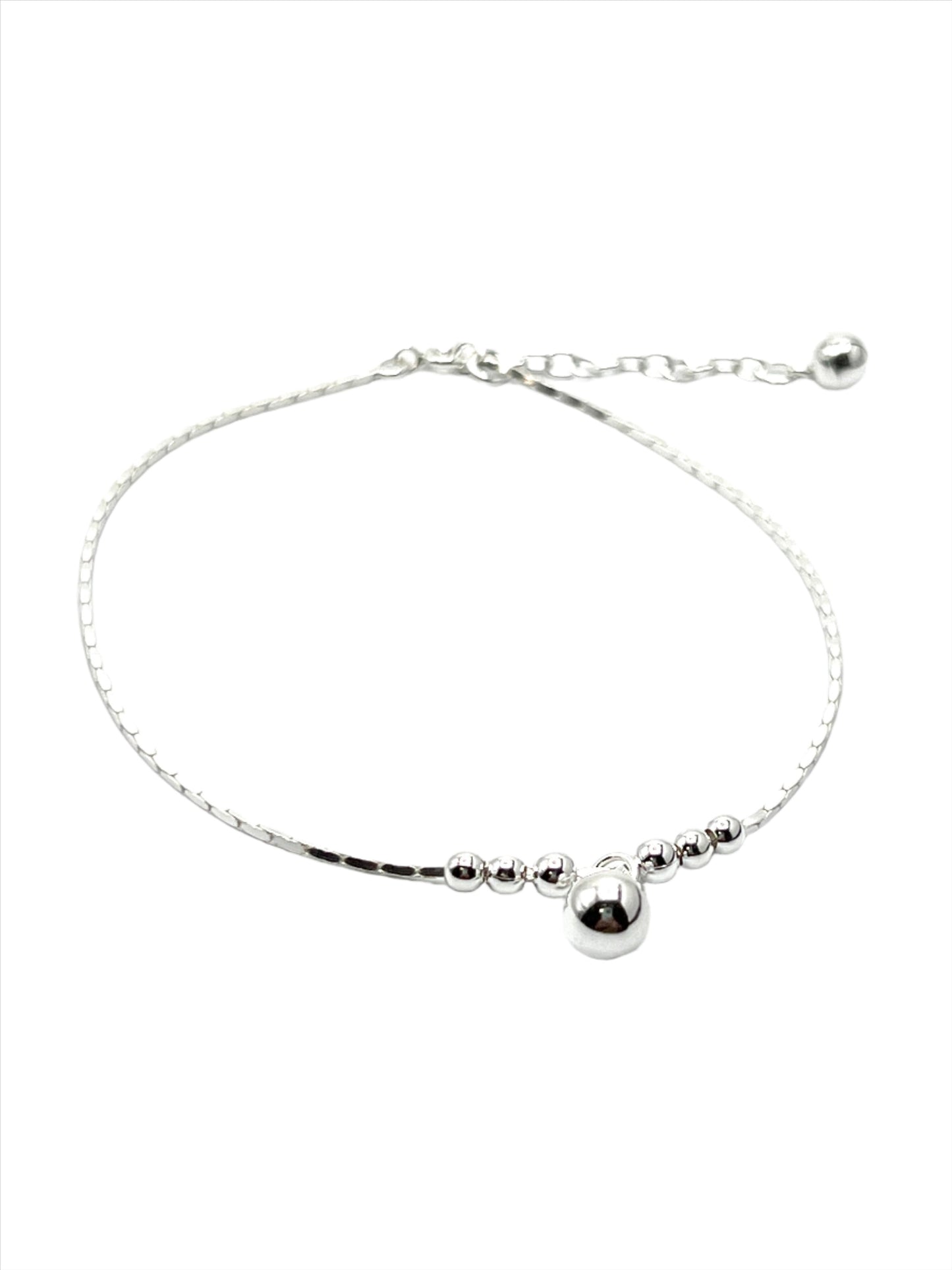 Sterling Silver Thai Round Dangle Anklets