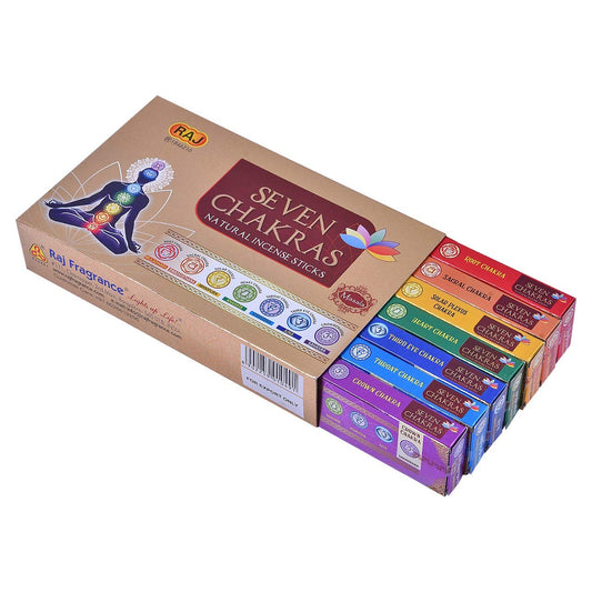 Seven Chakras Natural Incense Sticks - Includes 7 Boxes