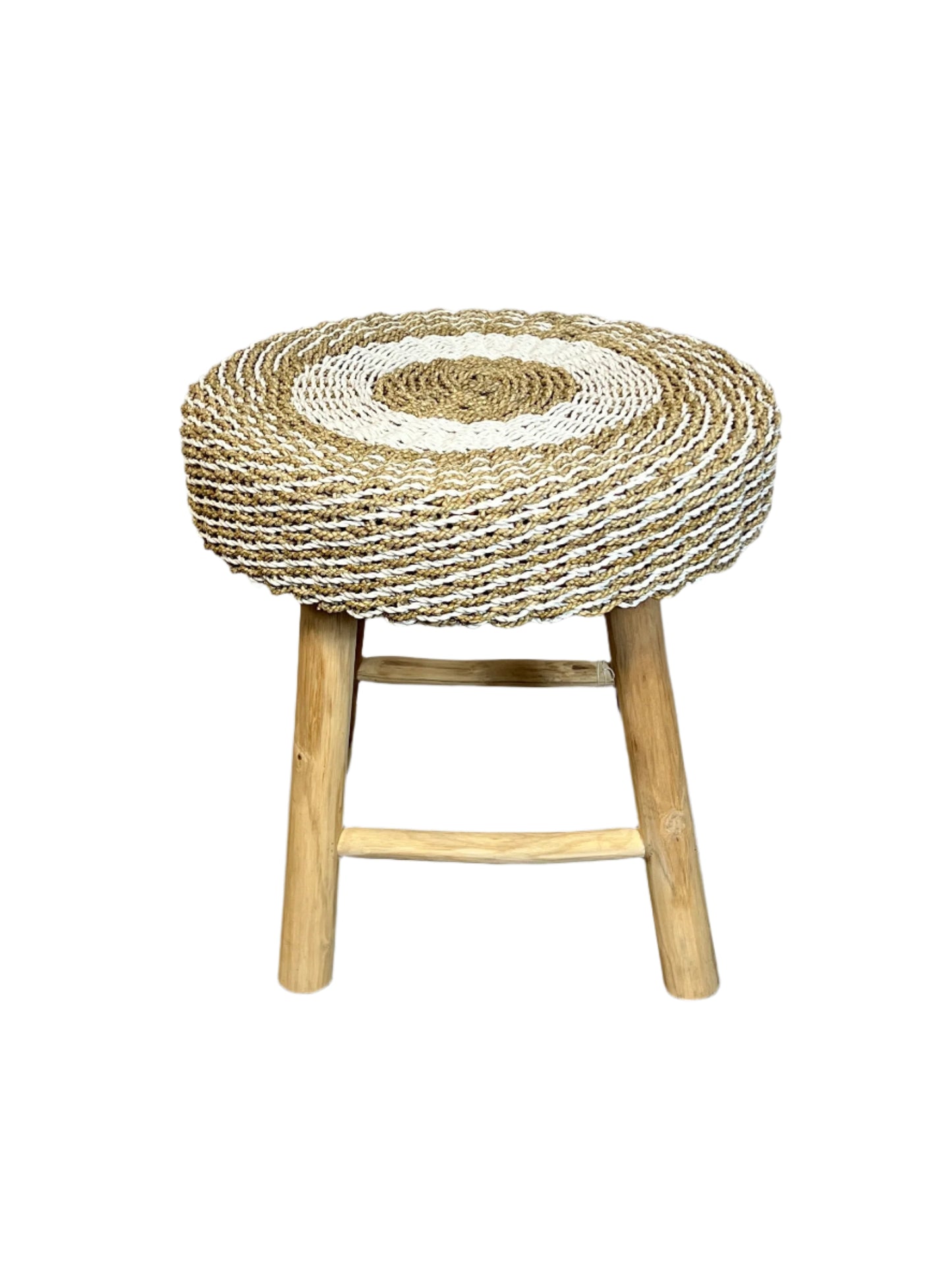 Teakwood & Rattan Table & Stool Sets