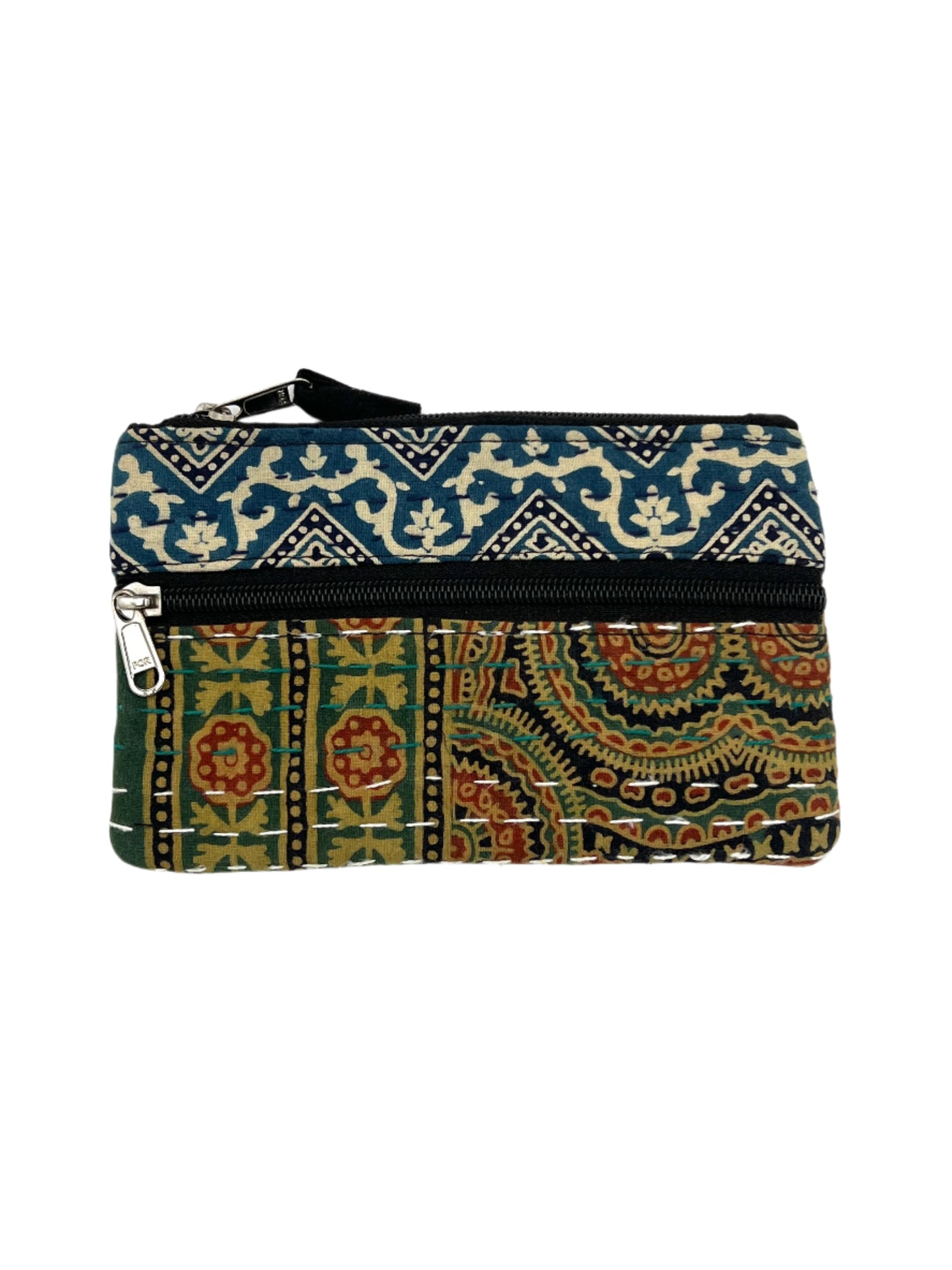 Block Print Kantha Coin Bag 5" x 7"