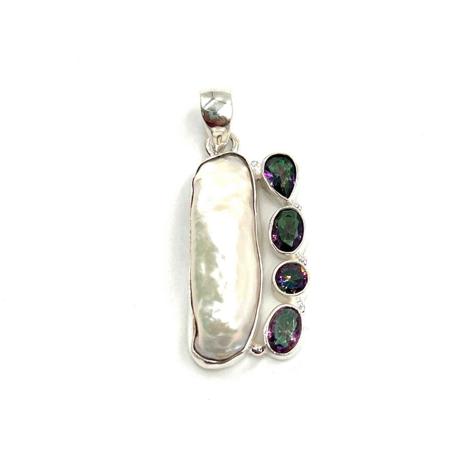 Sterling Silver Pearl & Gemstone Pendants