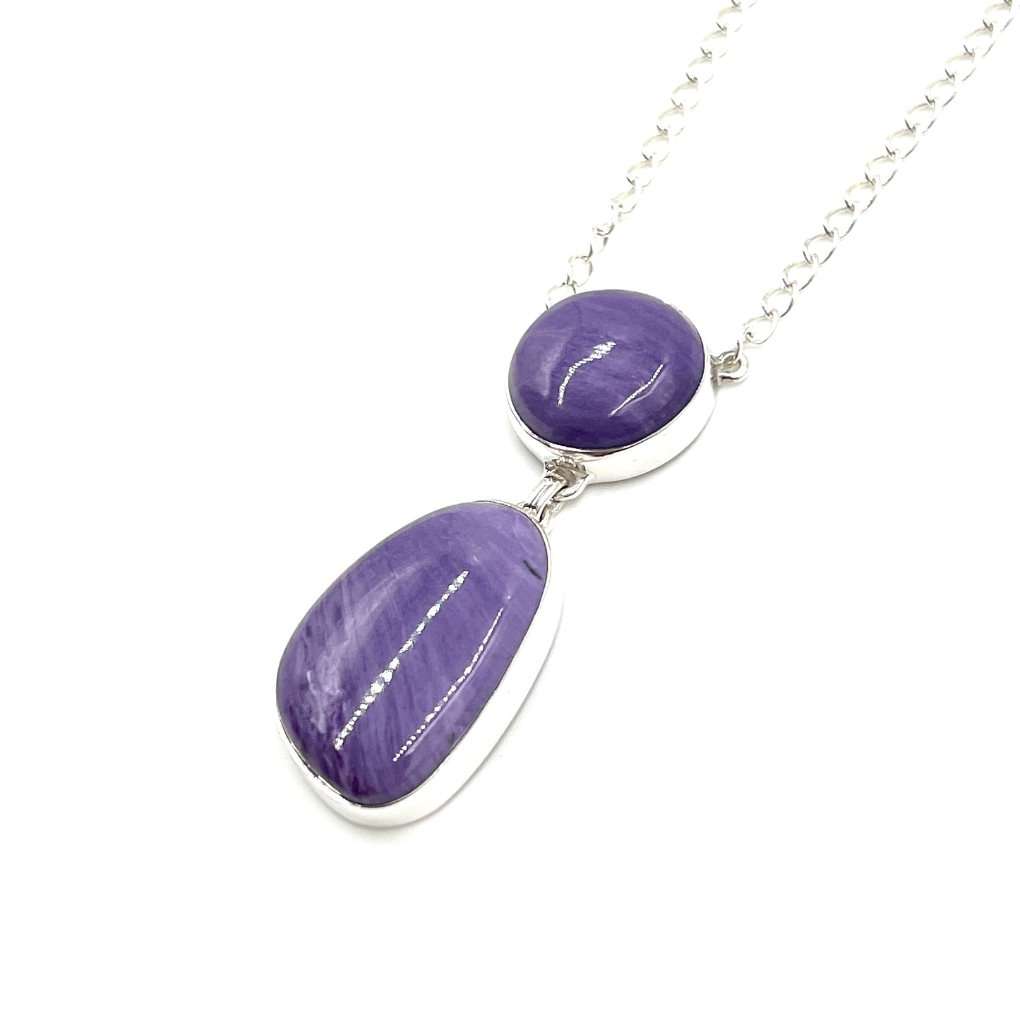 Sterling Silver Charoite Necklaces