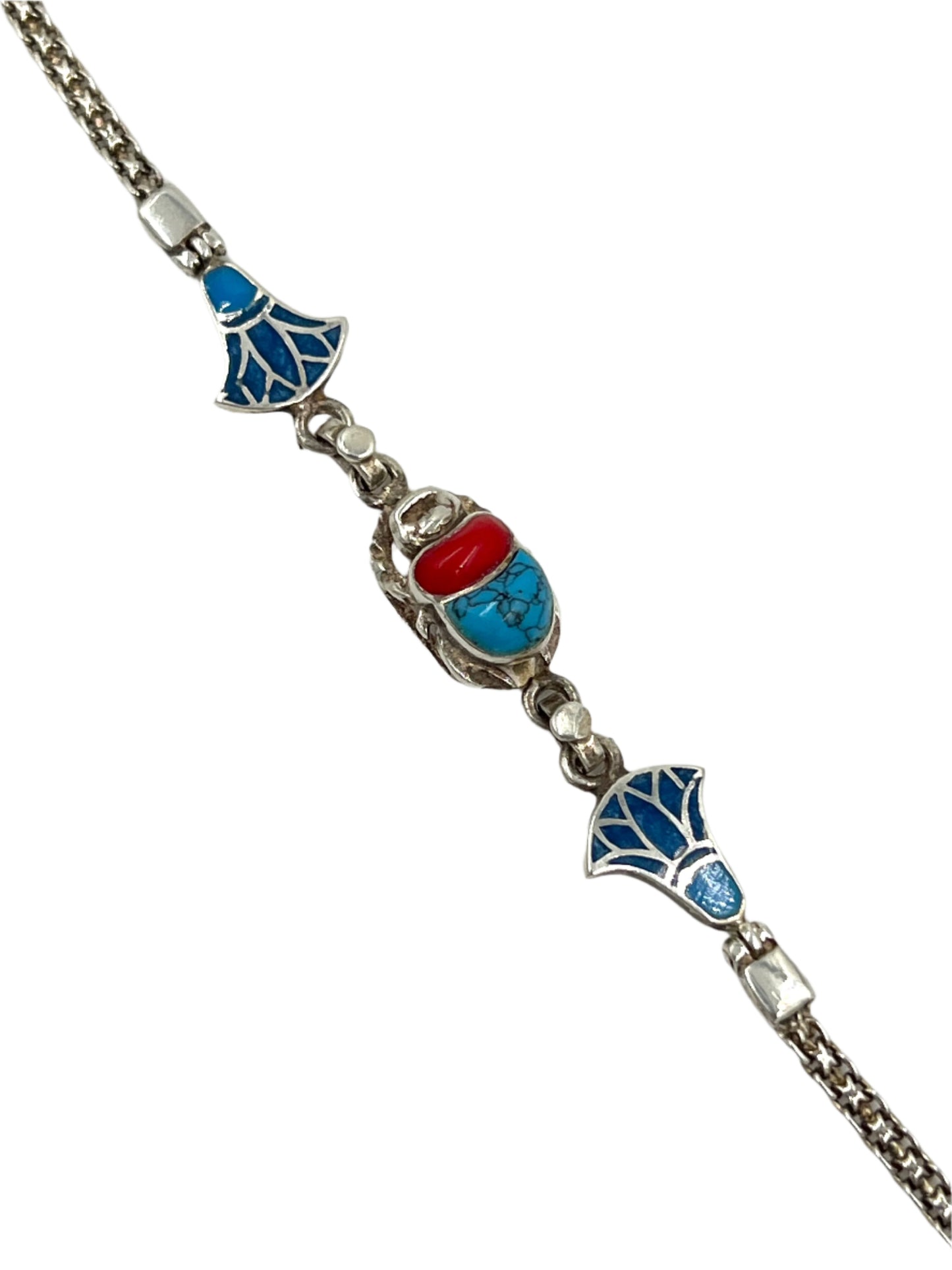 Silver Scarab & Lotus Bracelets
