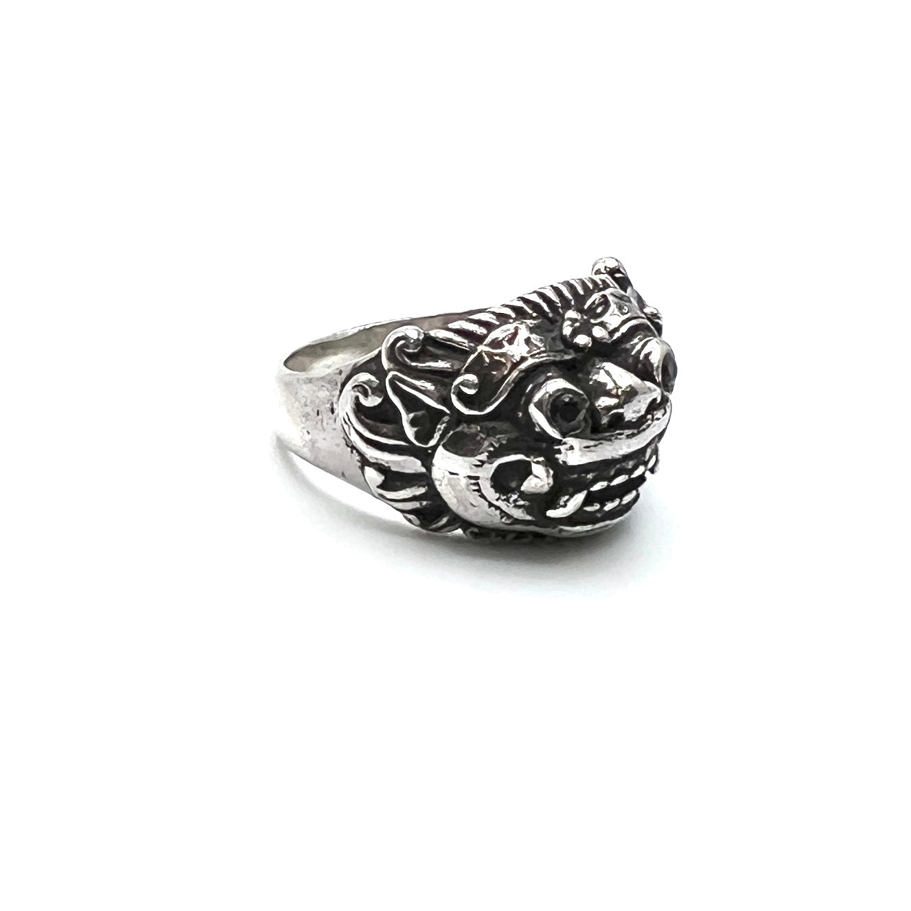 Oxidized Silver Onyx Barong Ring