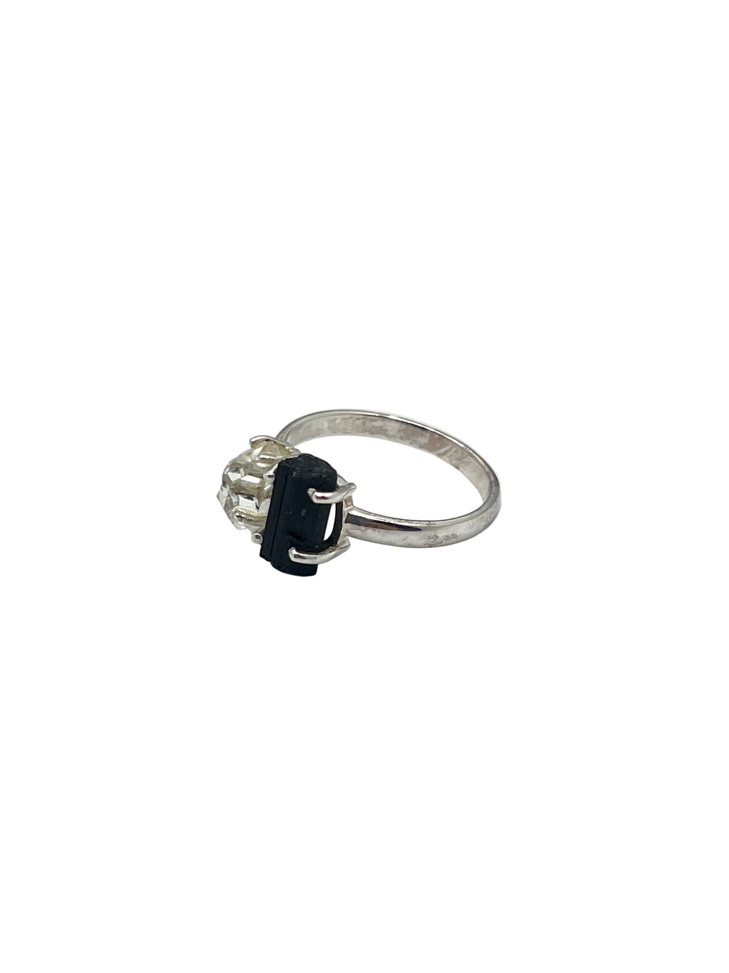 Black Tourmaline & Pakimer Diamond Rings
