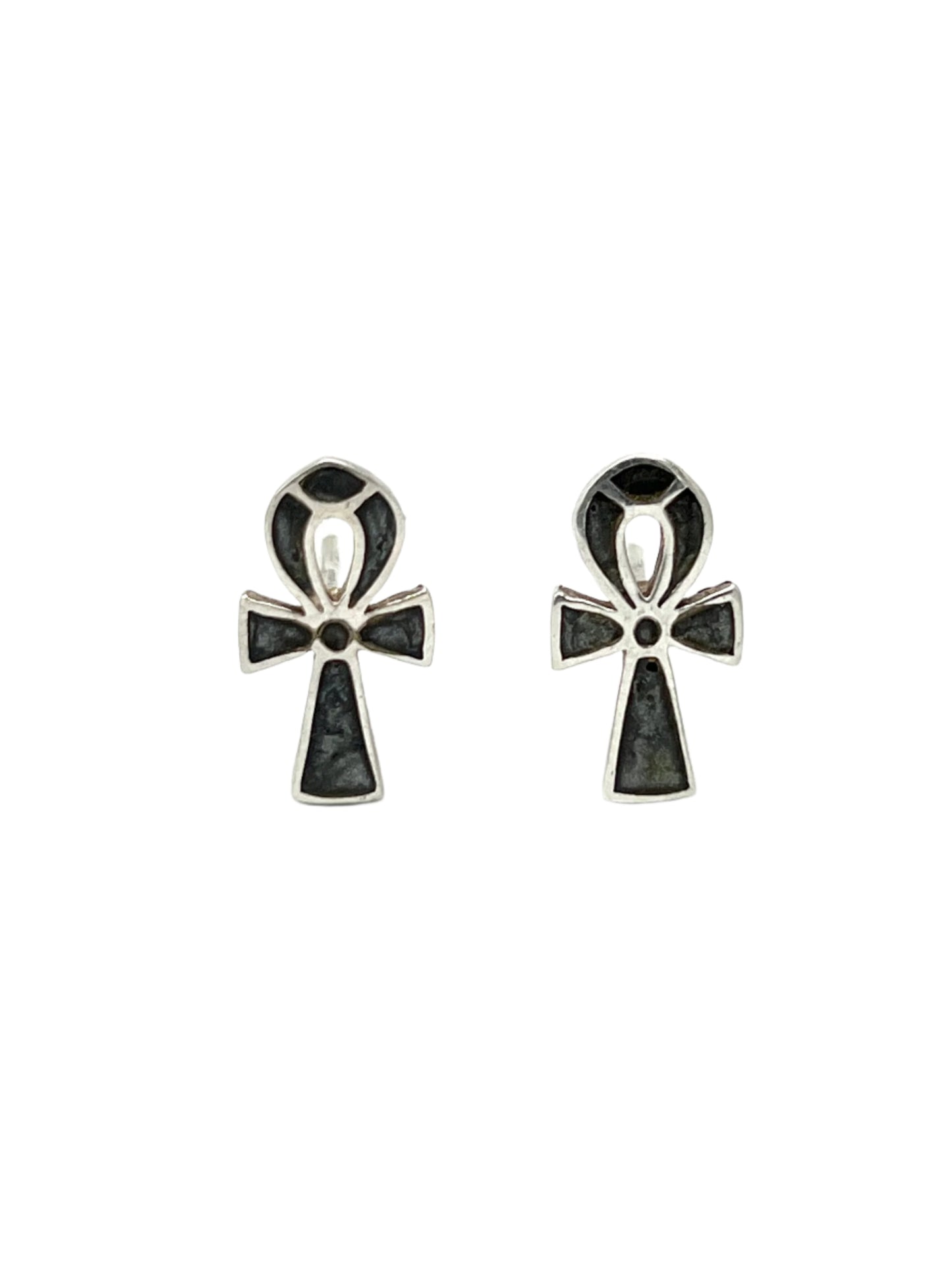 Silver Ankh Studs