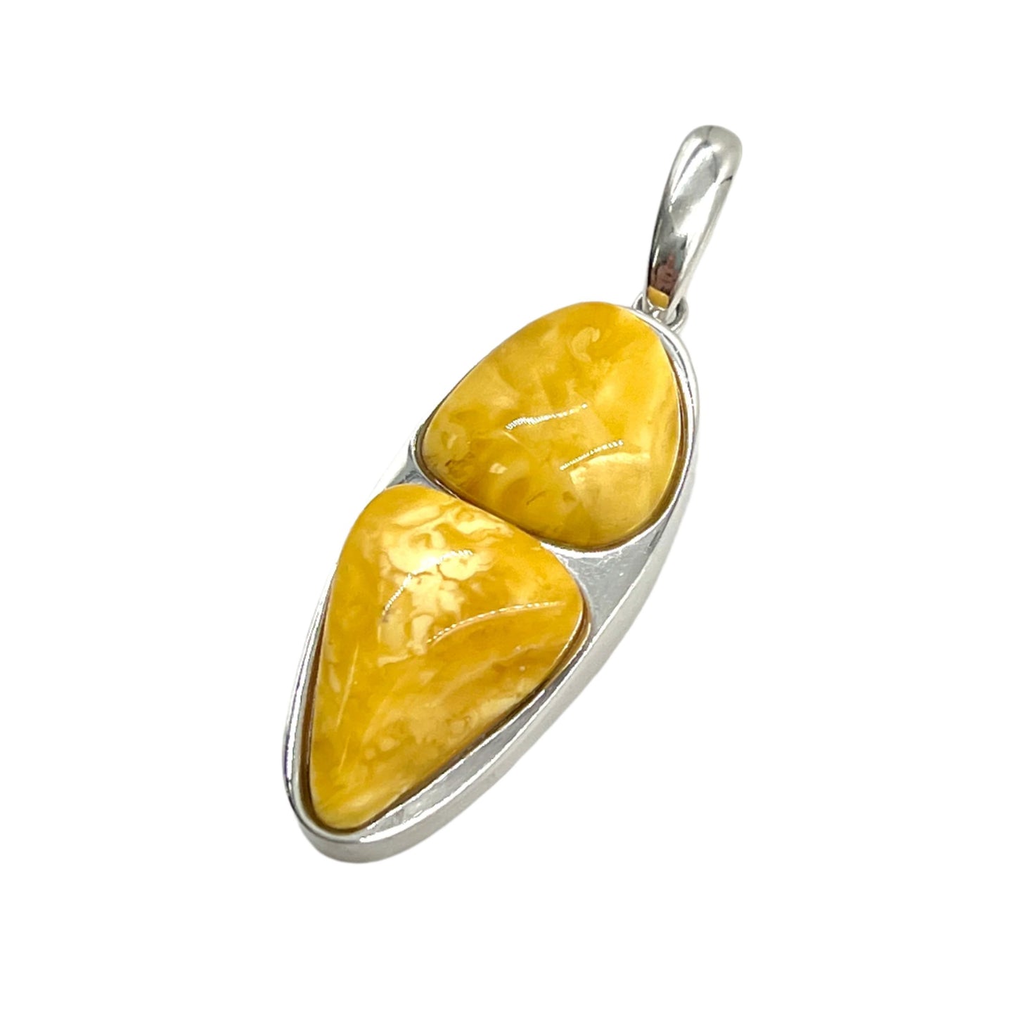 Double Butterscotch Amber Pendants