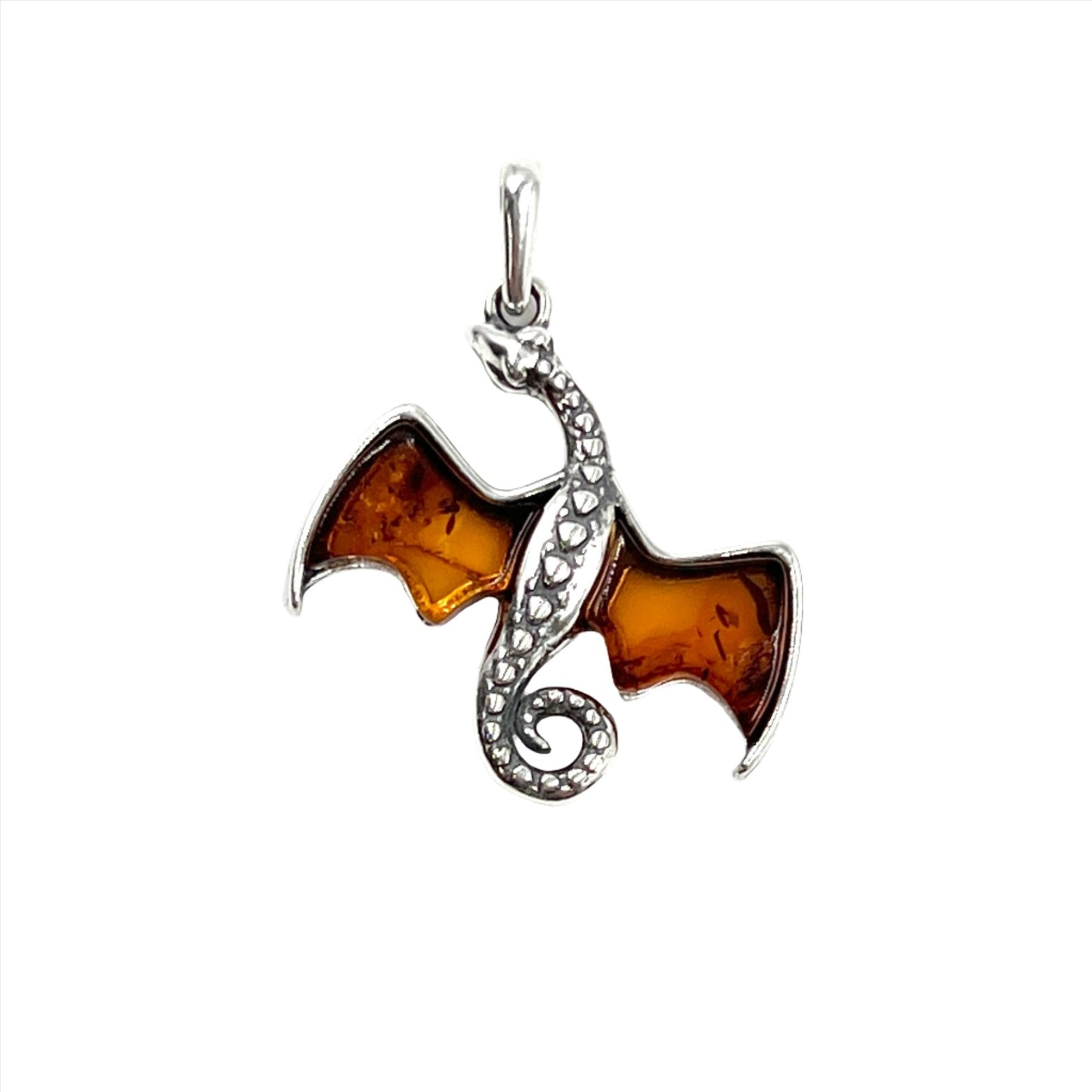 Amber Flying Dragon Pendant