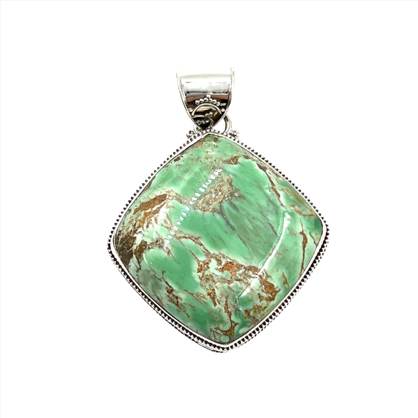 Sterling Silver Variscite Filigree Pendant