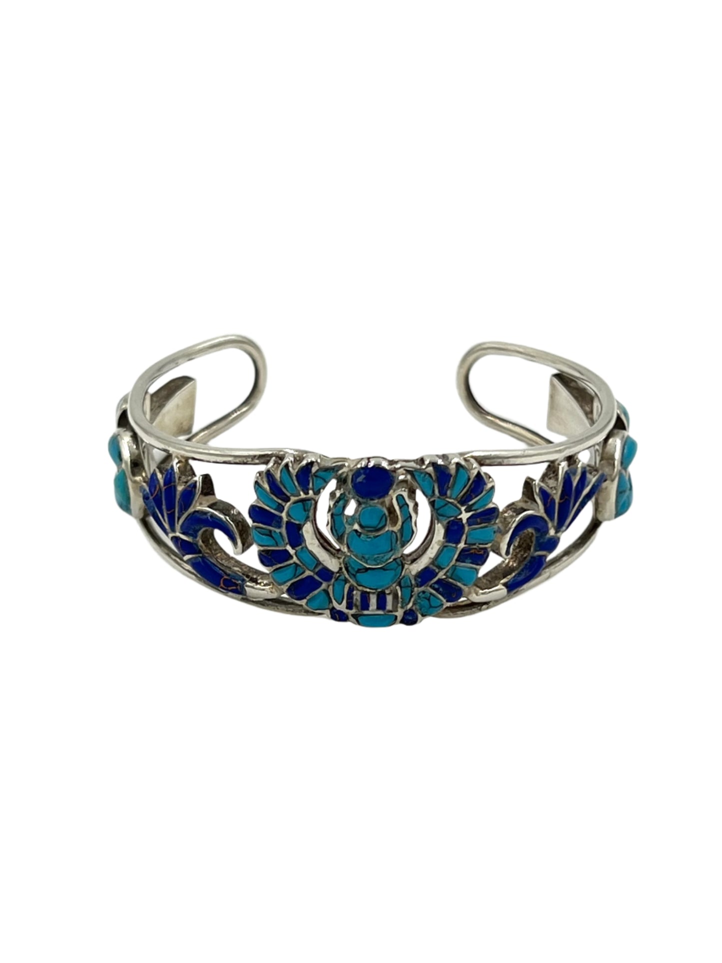 Large Silver Flying Scarab Cuff