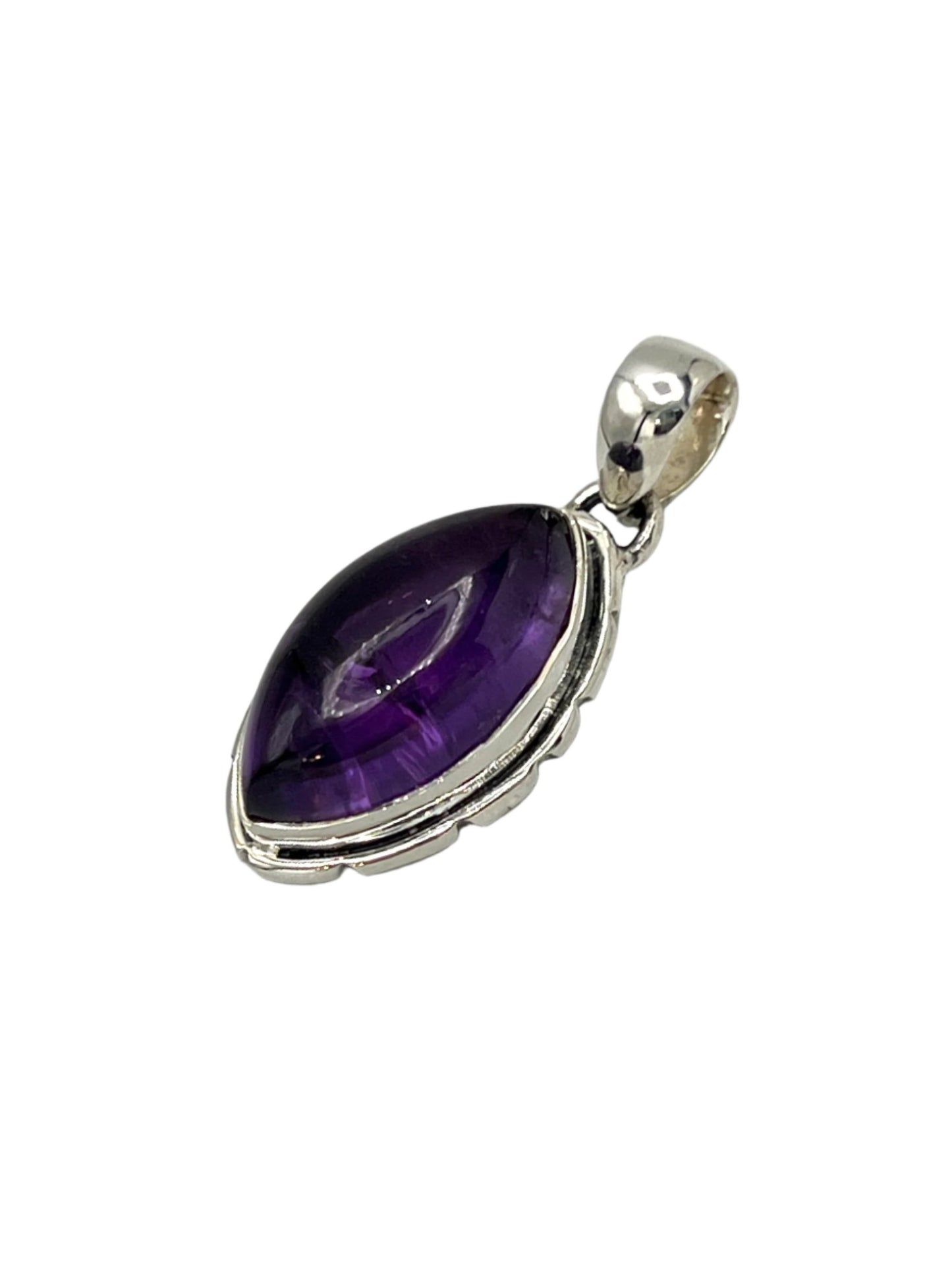 Sterling Silver Marquise Amethyst Pendants