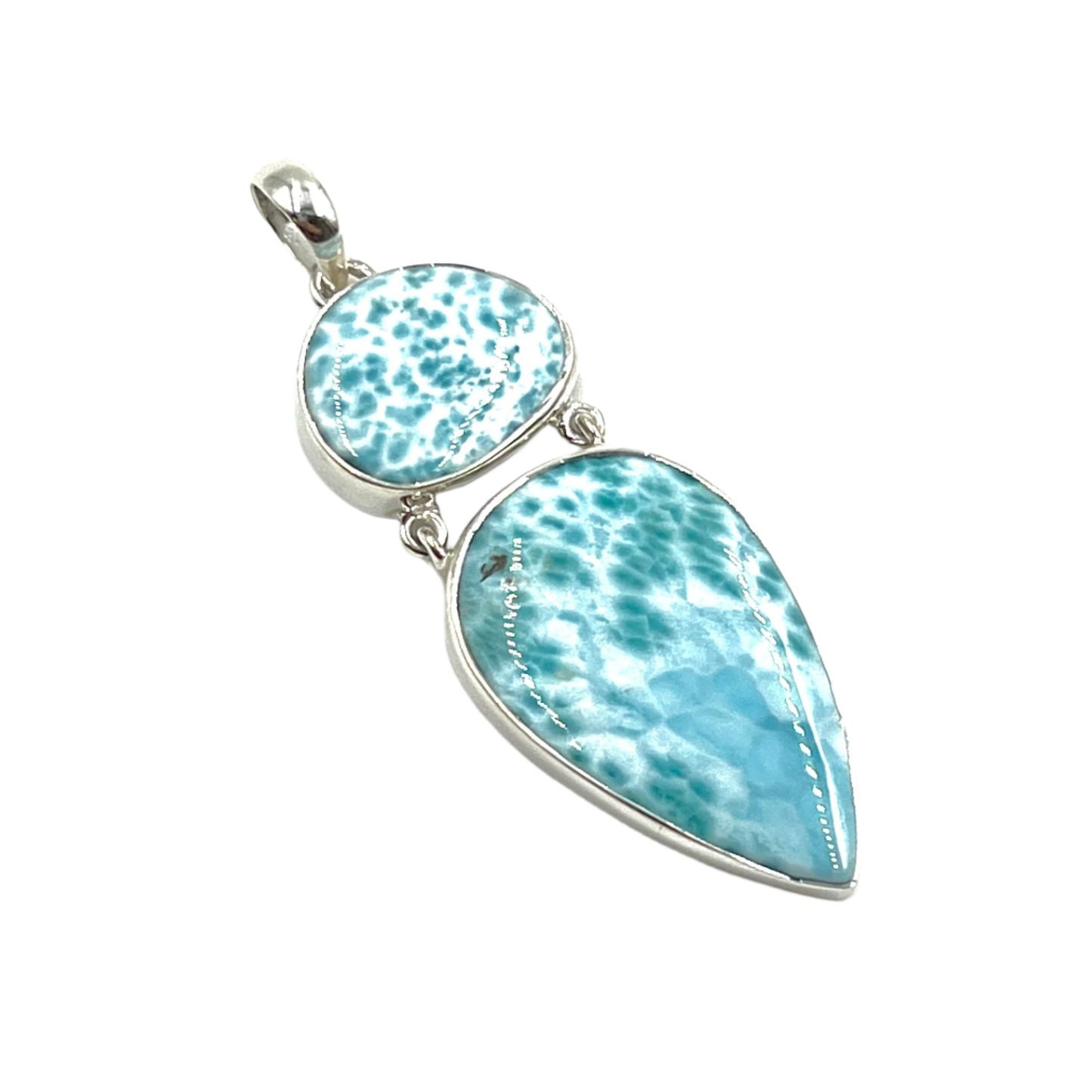 Sterling Silver Double Larimar Pendant