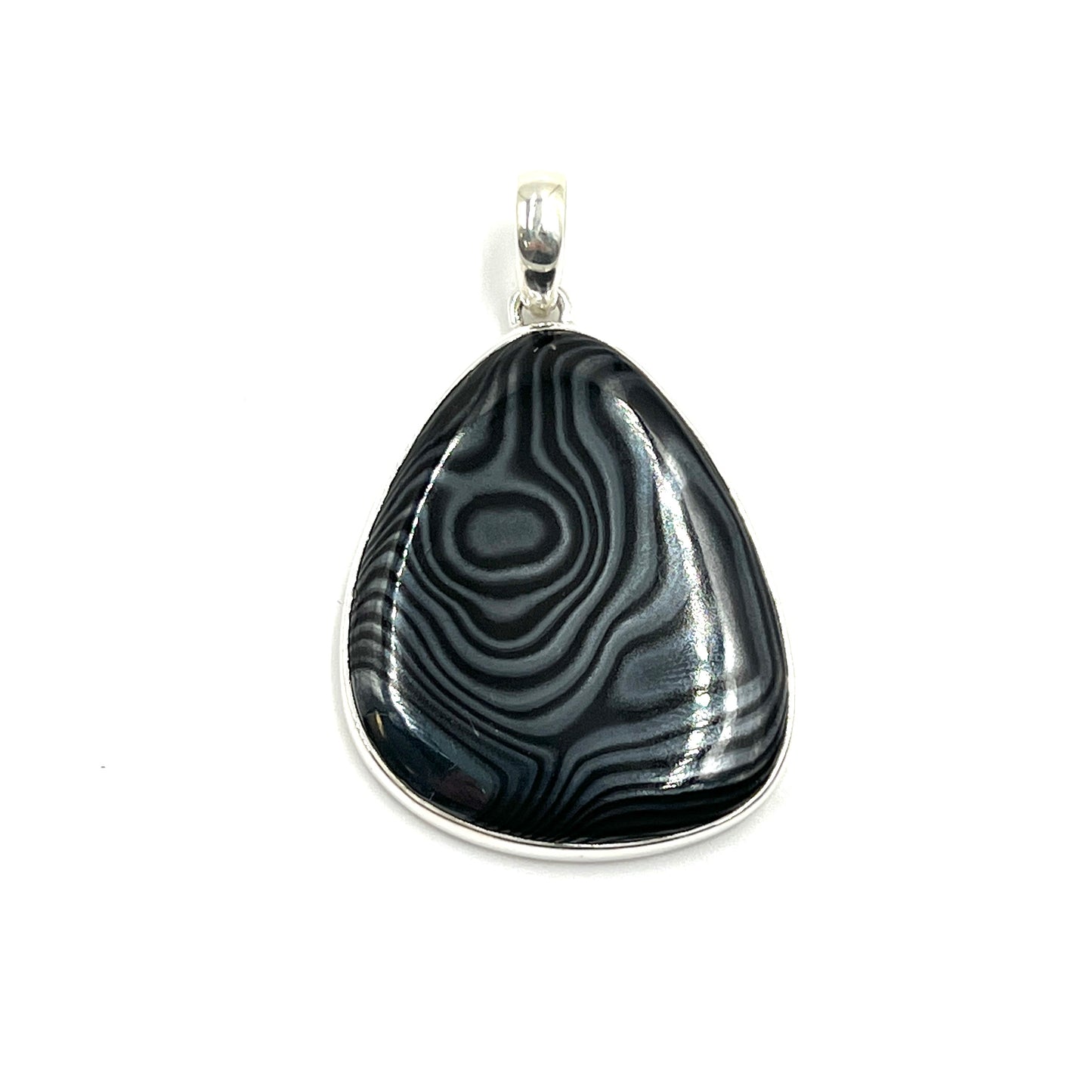Psilomelane Teardrop Pendants