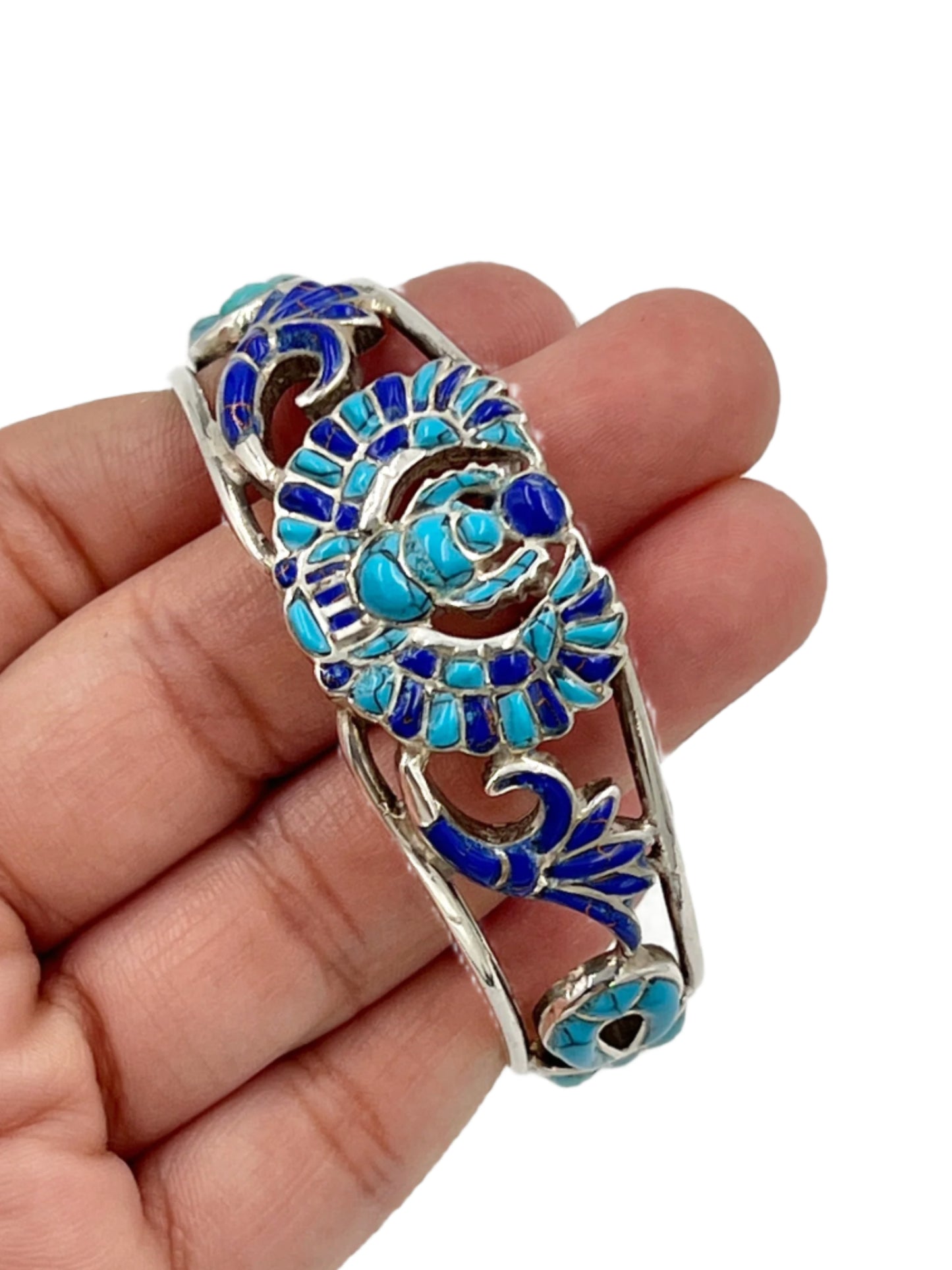 Large Silver Flying Scarab Cuff