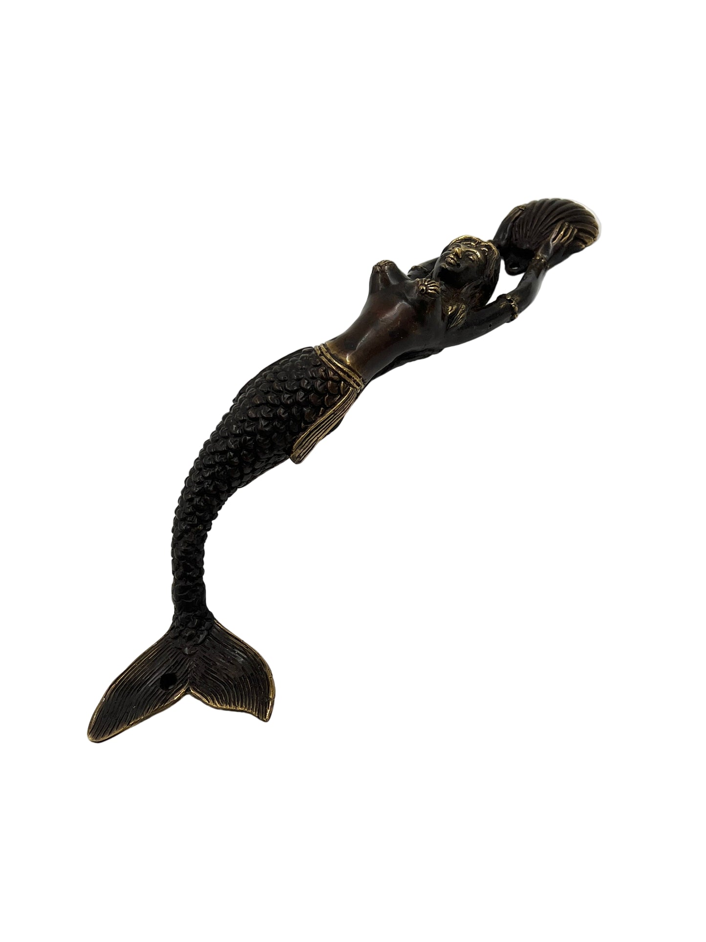 Oxidized Bronze Mermaid Door Handle