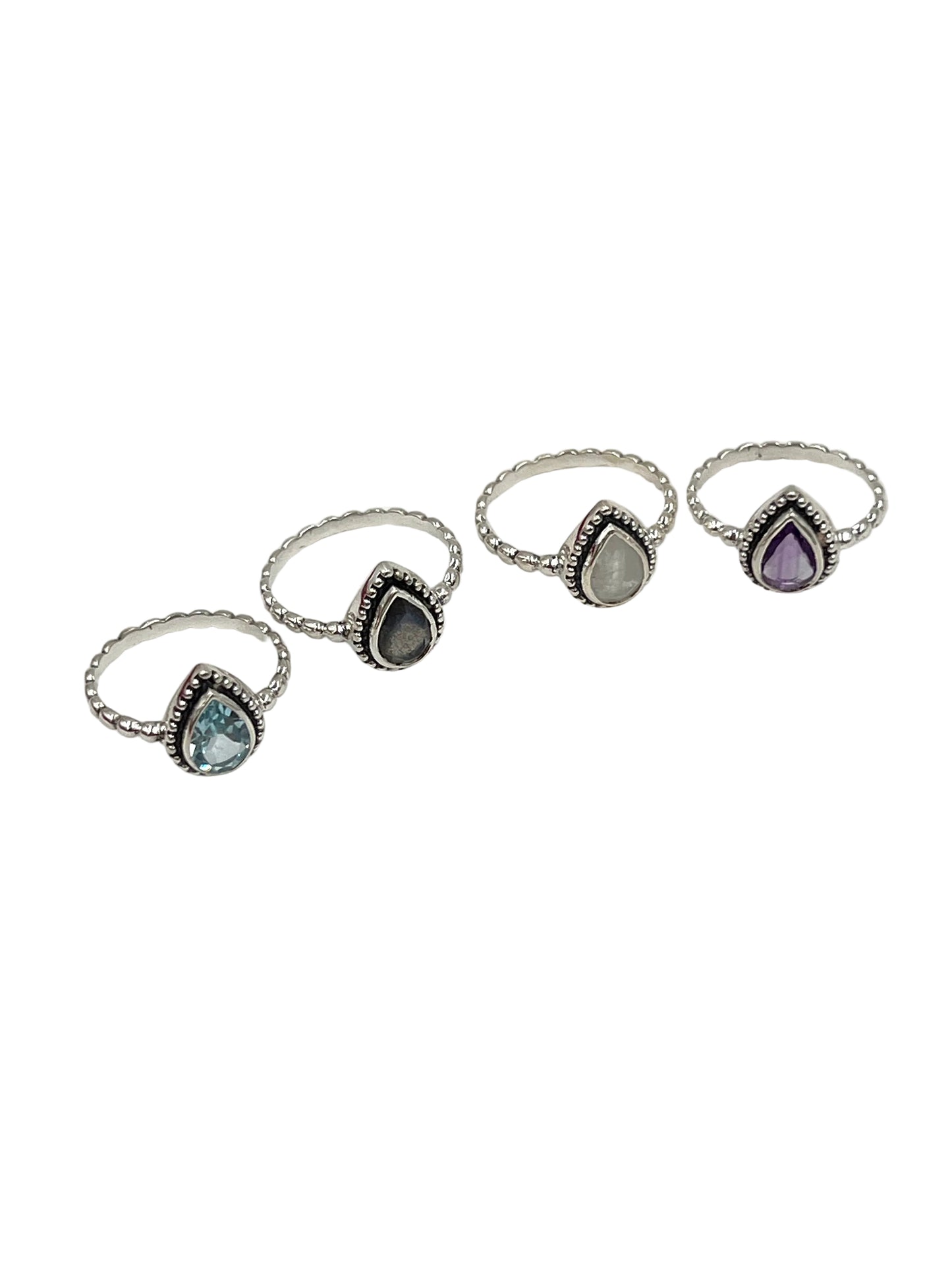 Teardrop Gemstone Beaded Ring