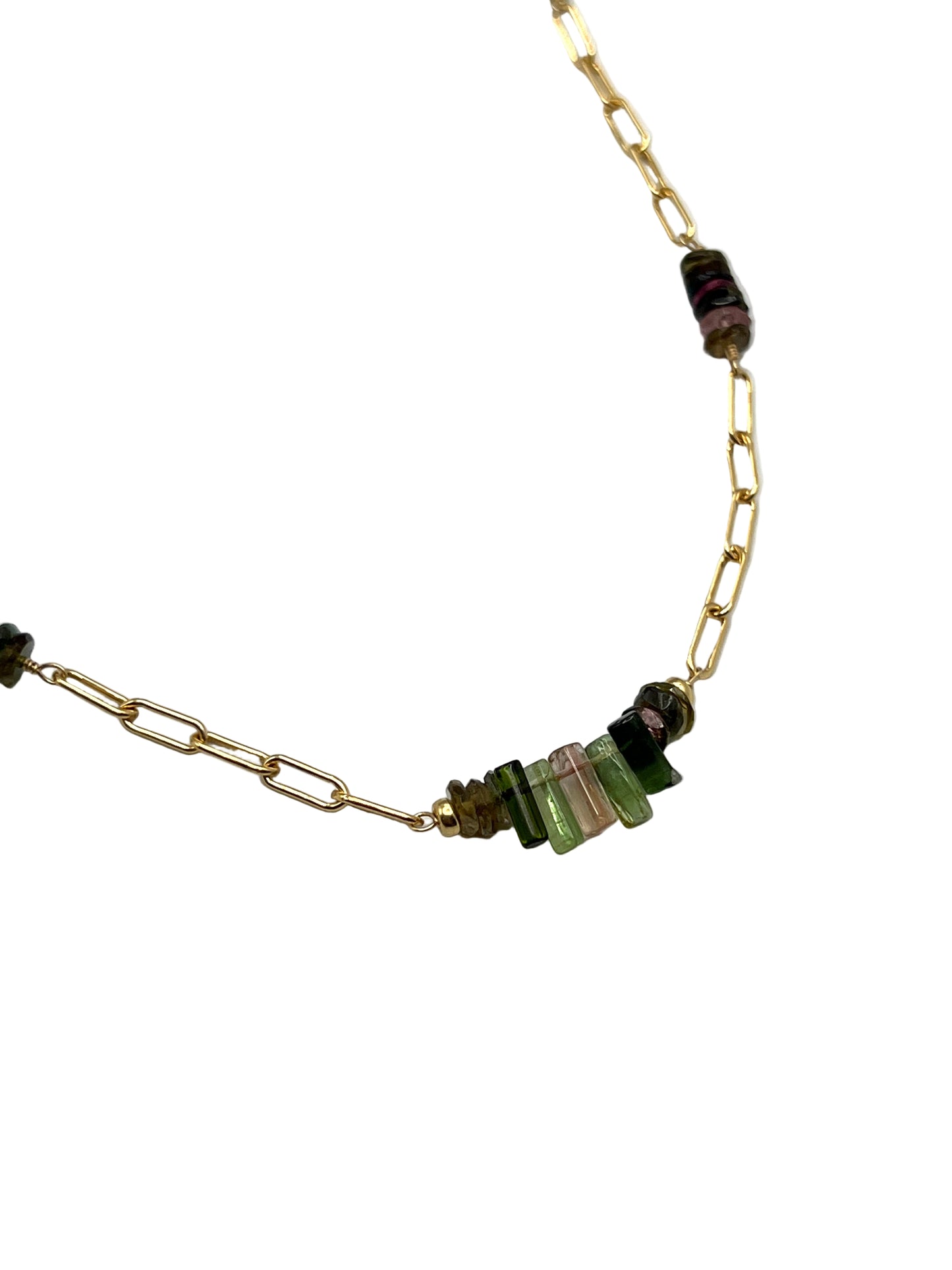 Watermelon Tourmaline Gold Filled Necklaces
