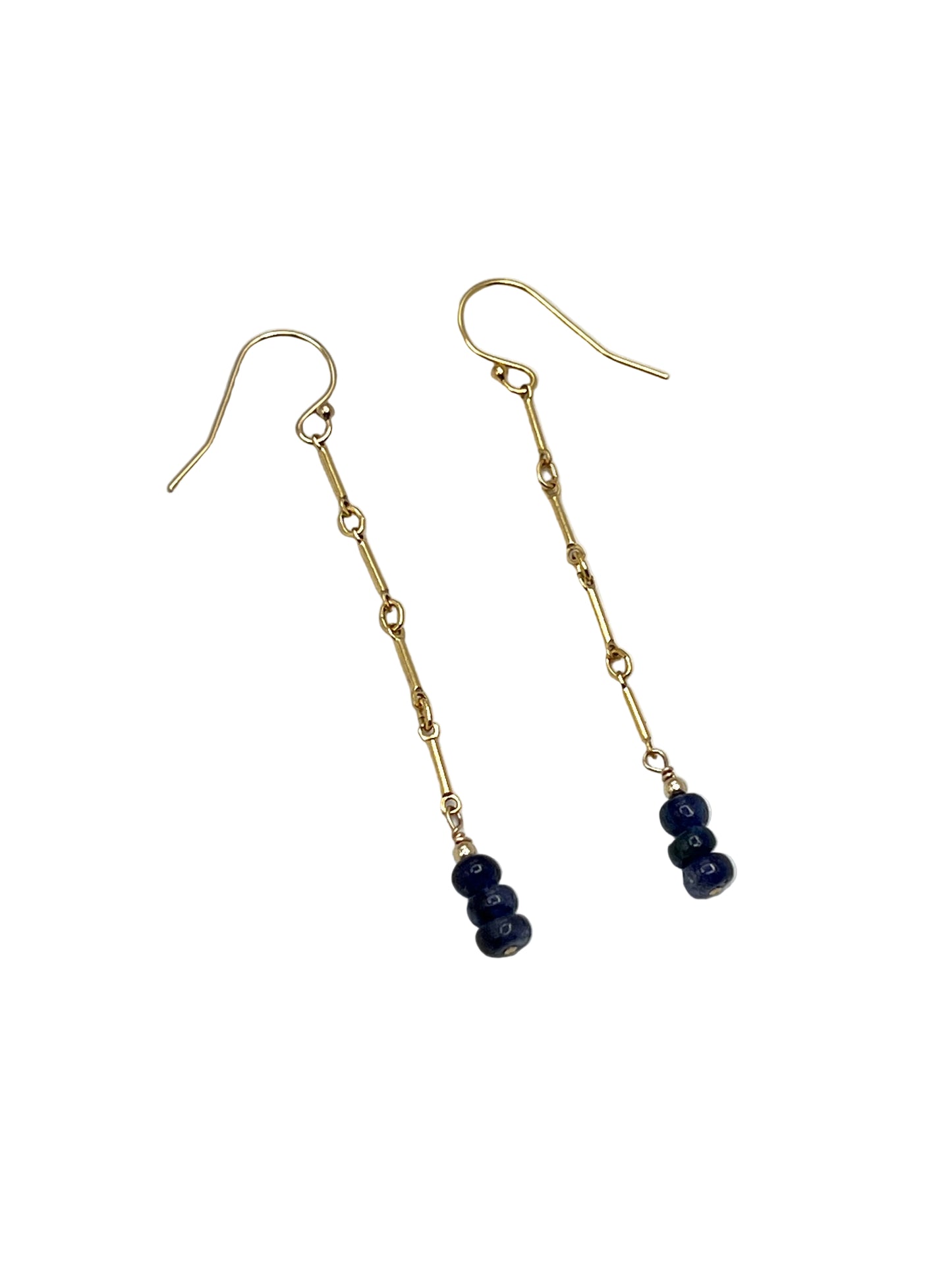 Sapphire & Ruby Gold Filled Earrings