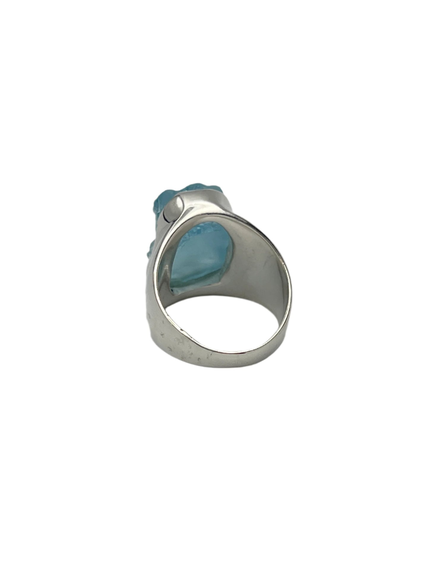 Sterling Silver Raw Blue Topaz Rings